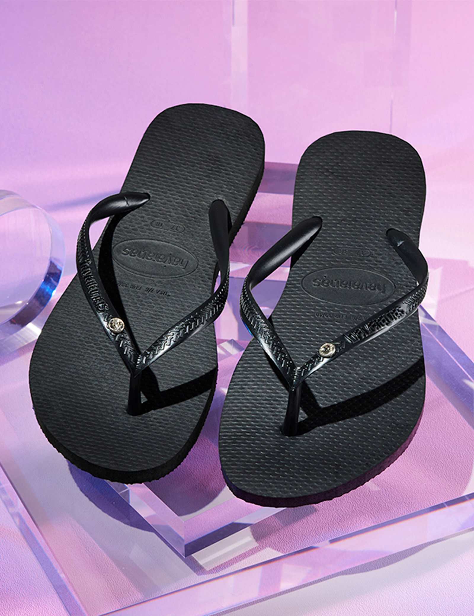 Slim Crystal Flip Flops - image 4