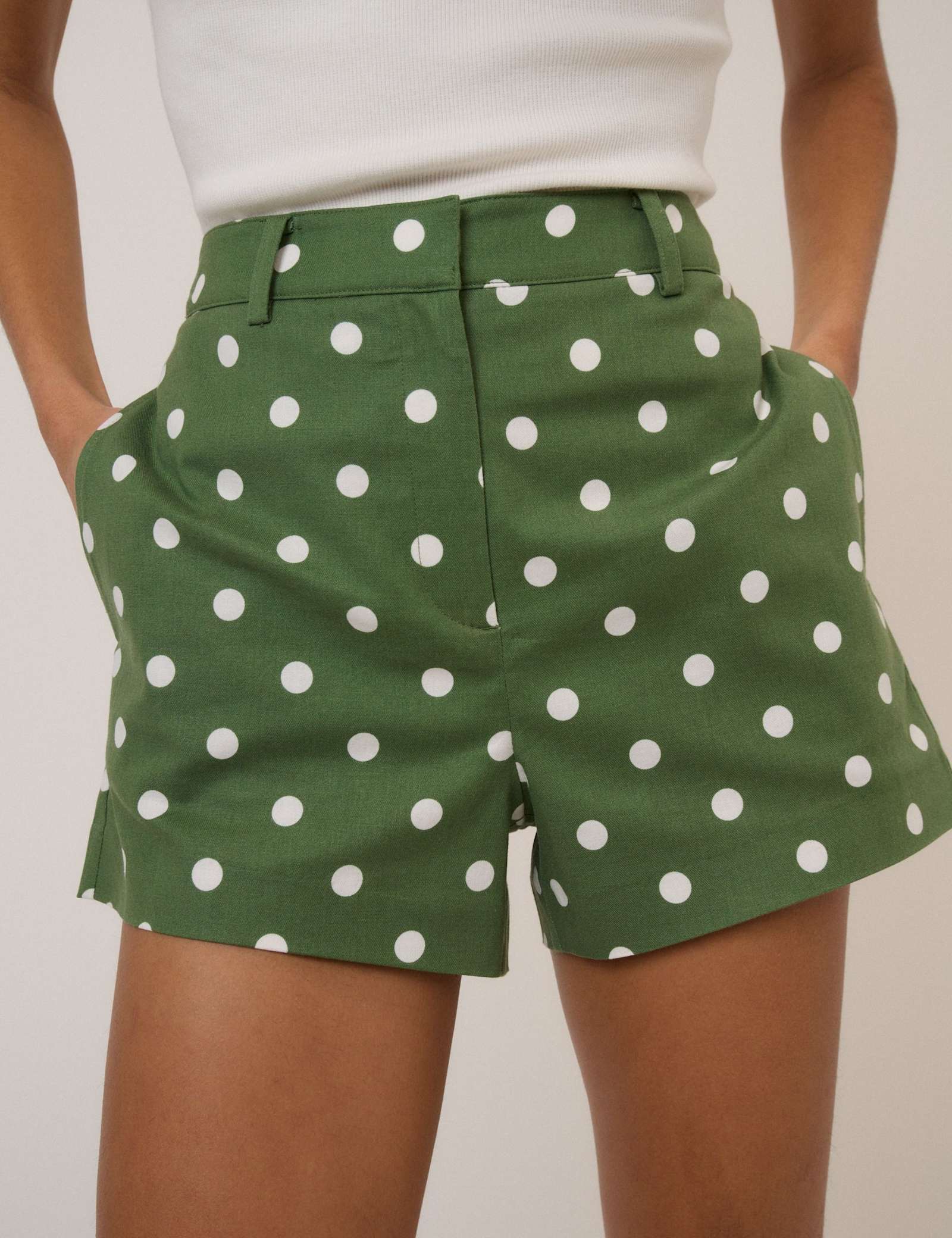 Cotton Rich Polka Dot High Wasited Shorts - image 5