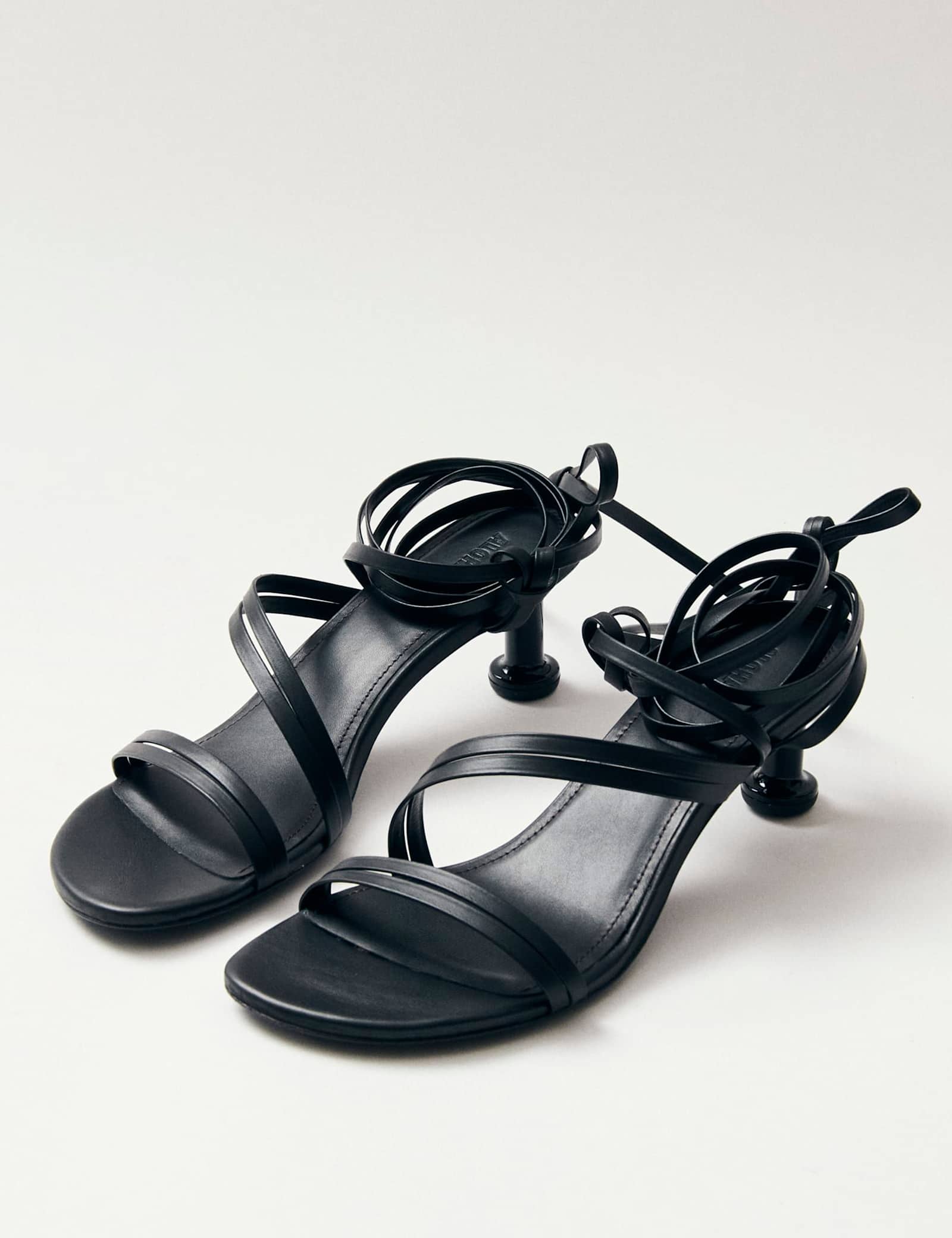 Curly Leather Kitten Heel Sandals - image 4