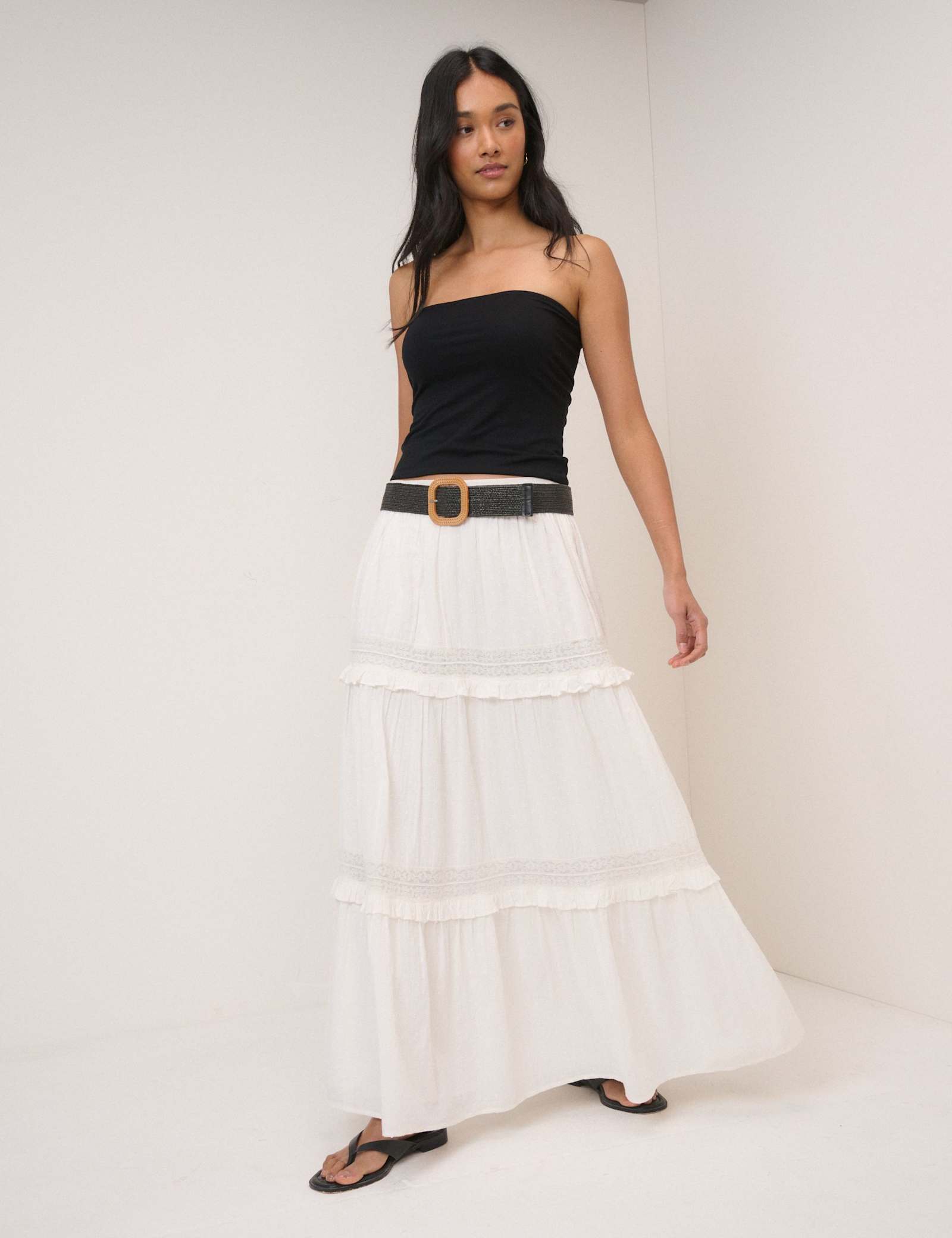 Pure Cotton Maxi Tiered Skirt - image 5