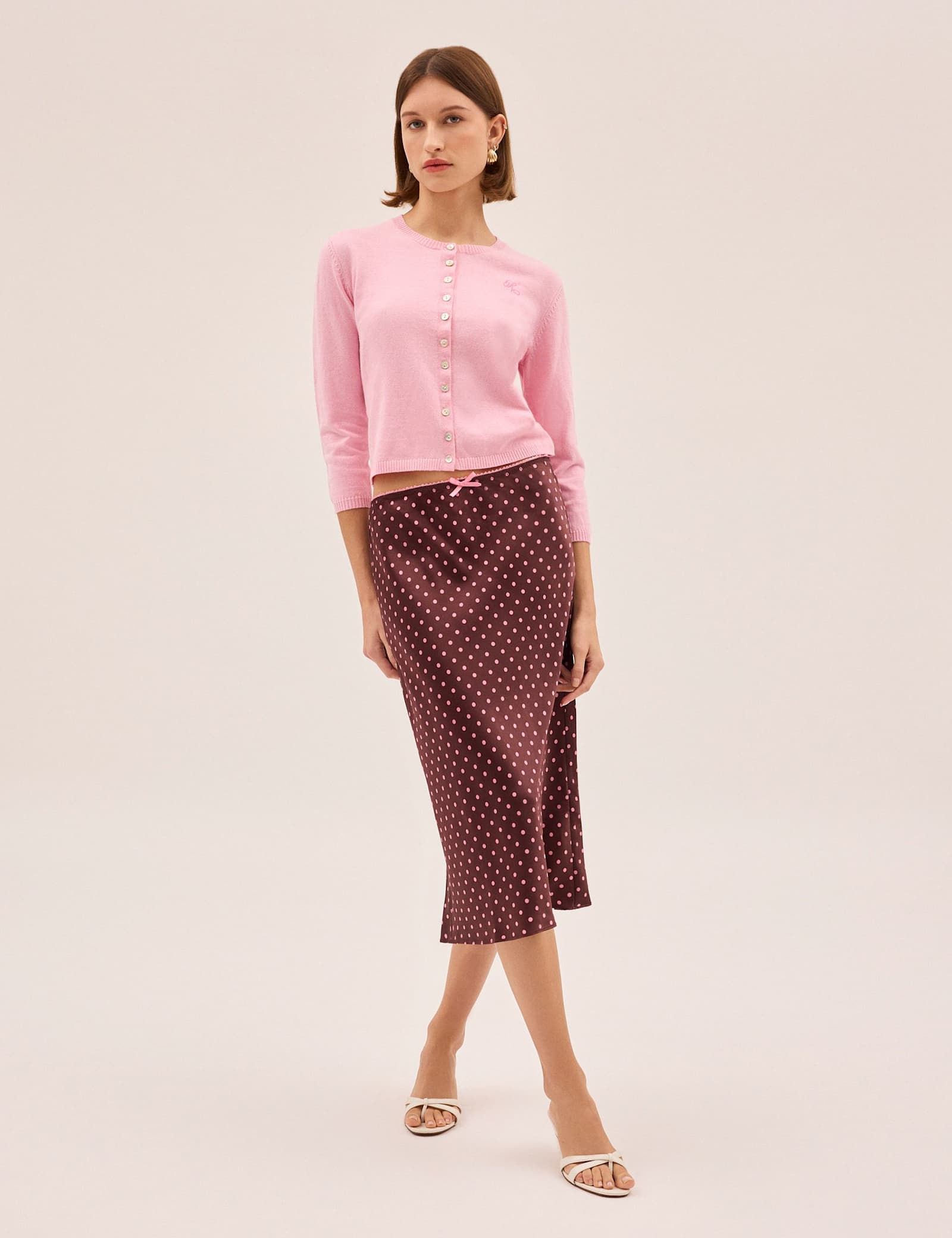 Cotton Rich Button Front Cropped Cardigan - image 2