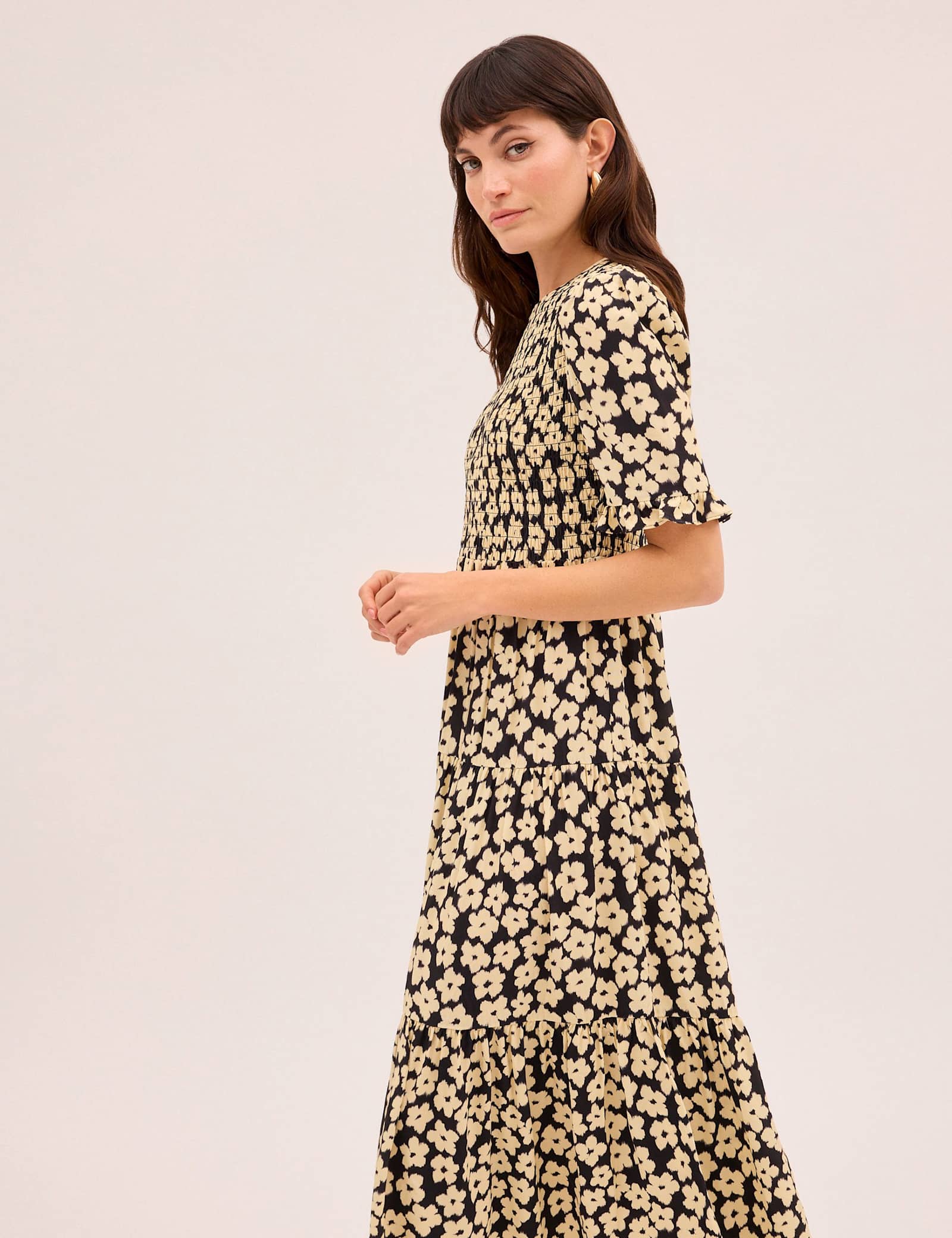 Floral Shirred Maxi Tiered Dress - image 2
