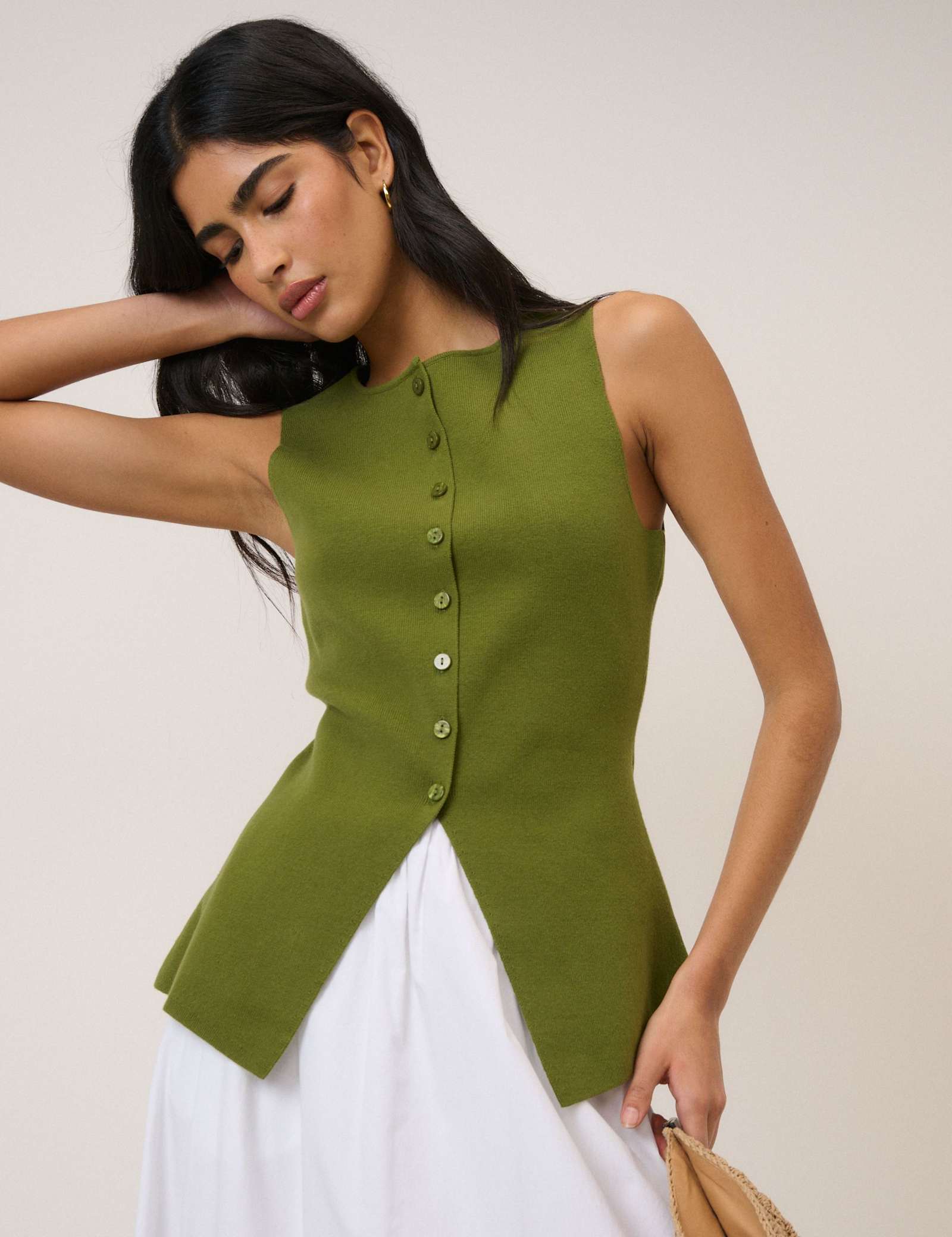 Cotton Rich Knitted Waistcoat - image 1