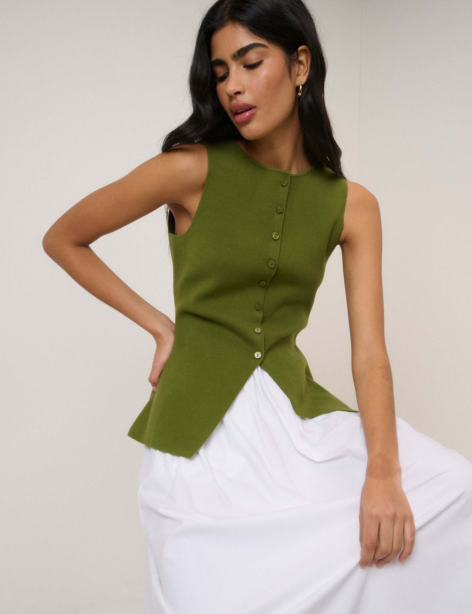 Cotton Rich Knitted Waistcoat - image 5