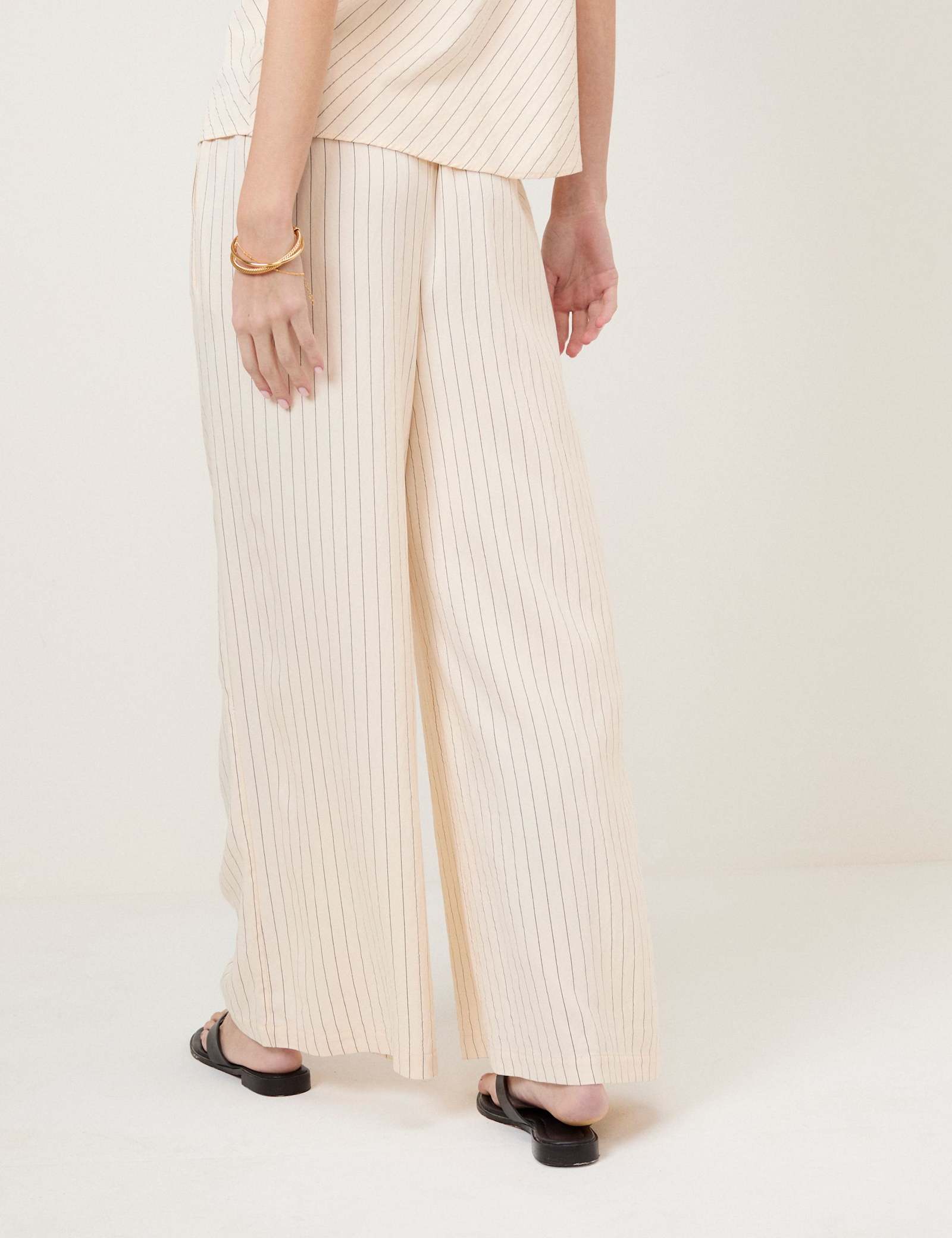 Striped Elasticated Waist Wide Leg Trousers - image 4
