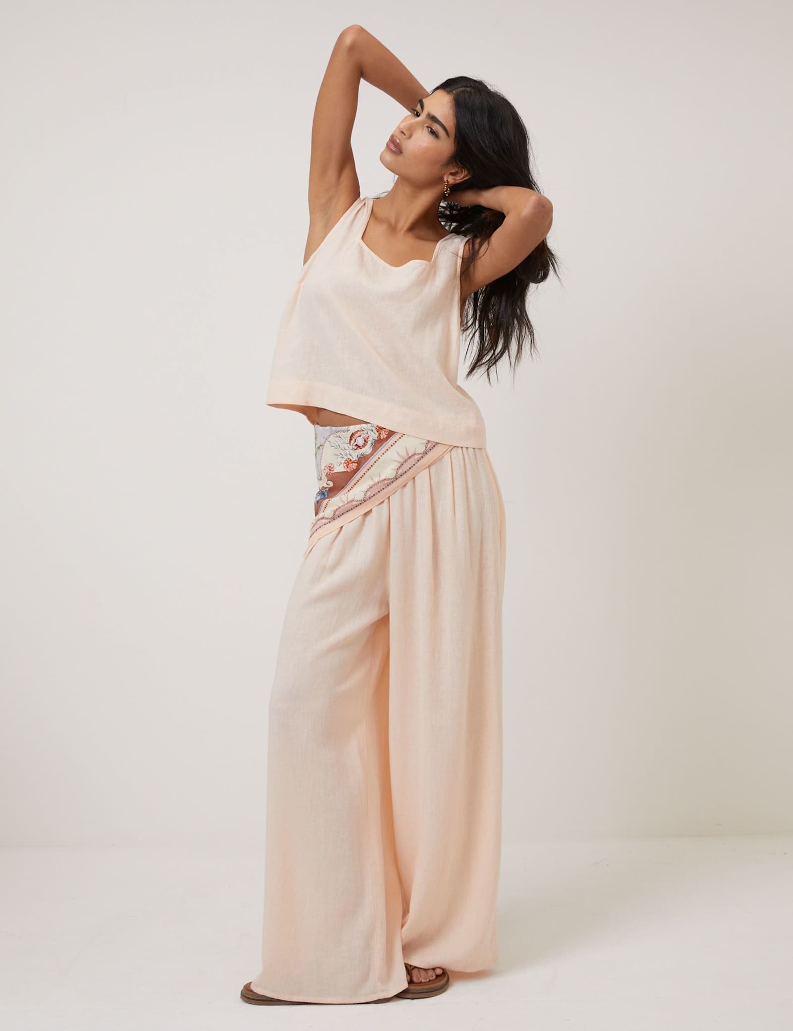 Linen Rich Wide Leg Trousers - image 1