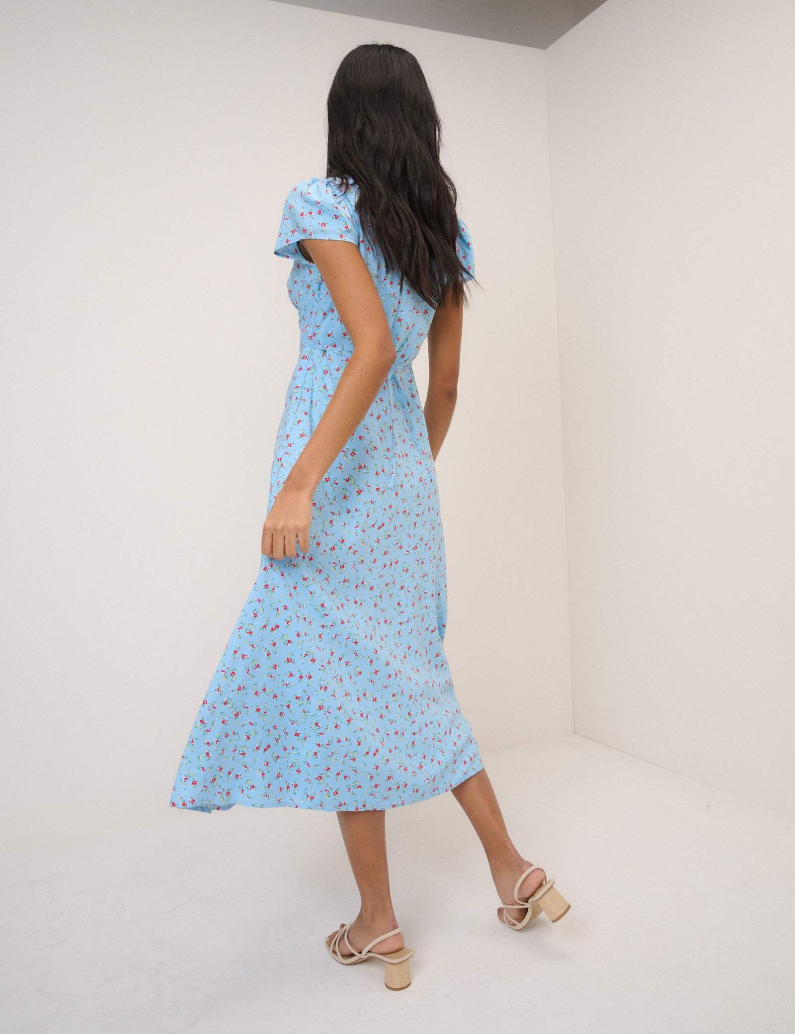 Floral V-Neck Midi Tea Dress - image 2