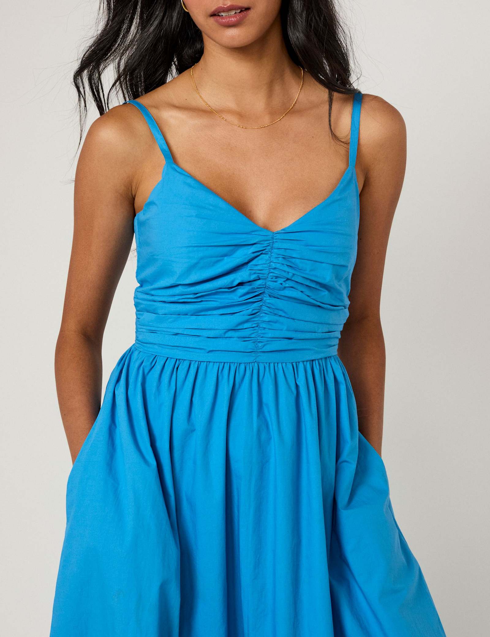 Pure Cotton Strappy Midi Skater Dress - image 4