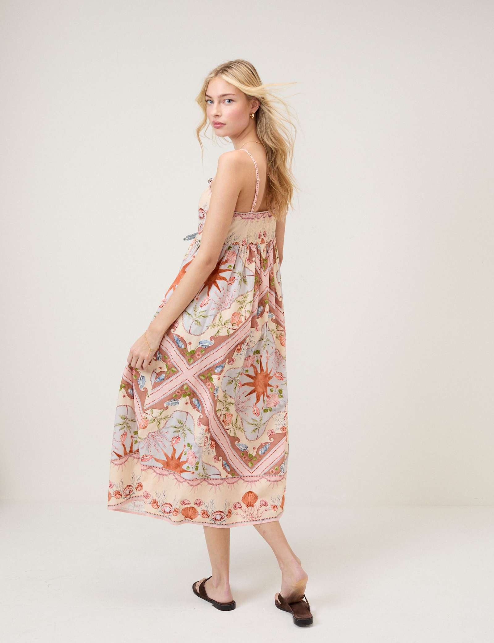 Pure Cotton Printed Square Neck Maxi Dress - image 2
