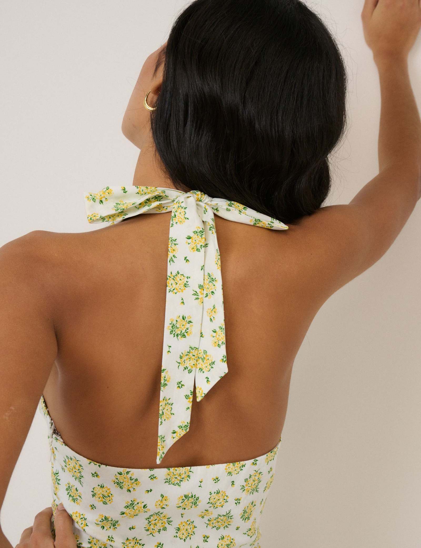 Pure Cotton Floral Halter Neck Midi Dress - image 2