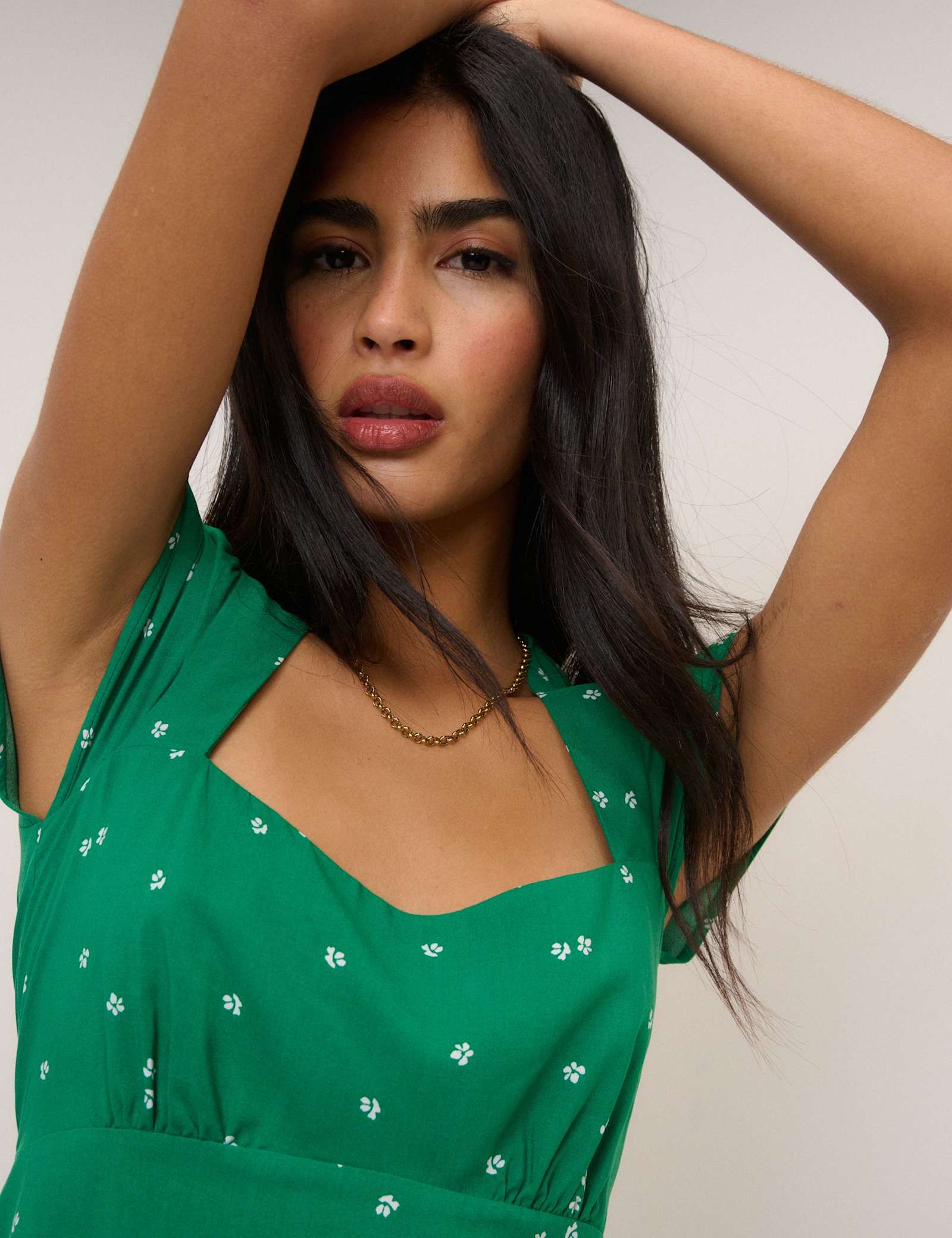 Ditsy Floral Square Neck Mini Tea Dress - image 3