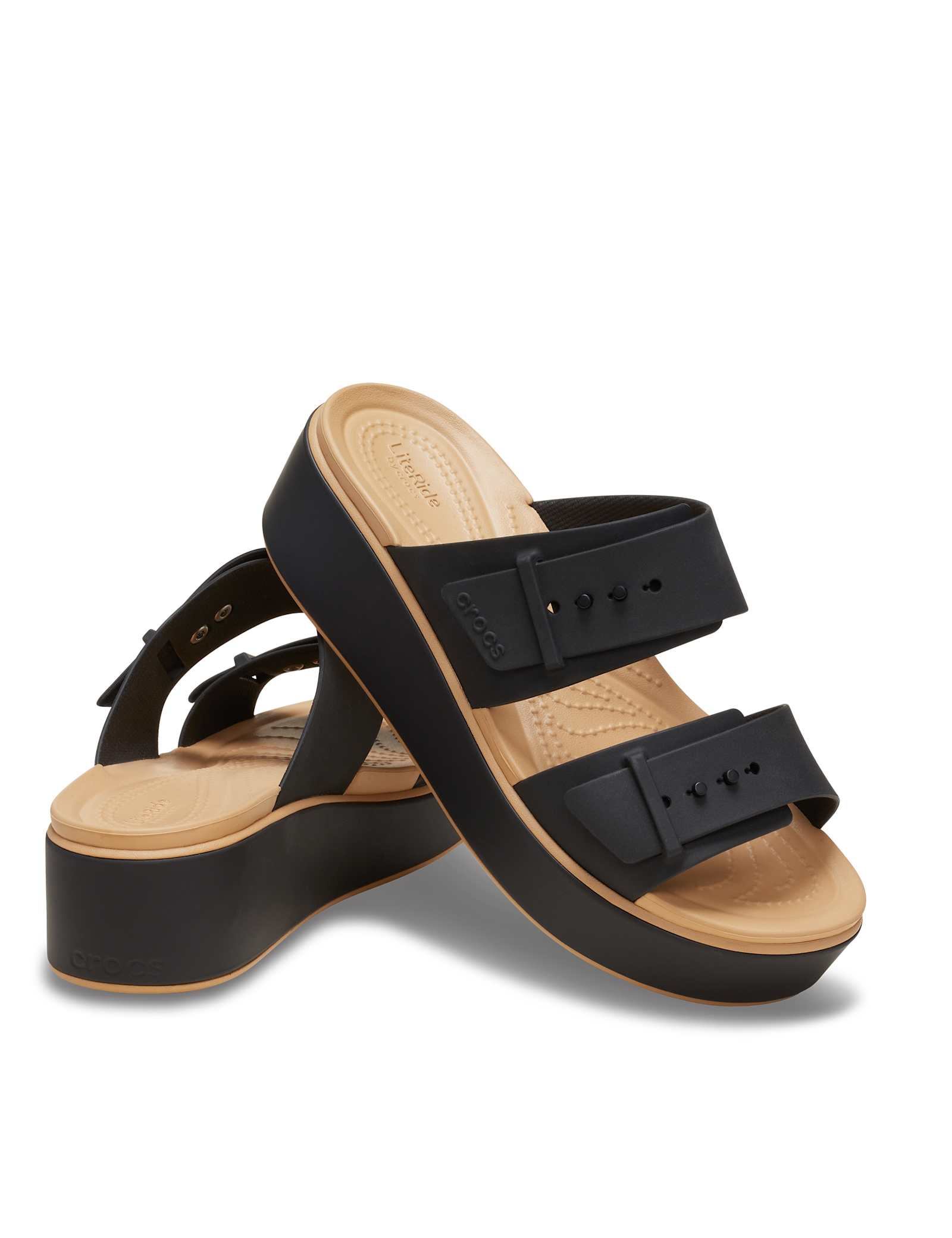 Brooklyn Buckle Matte Wrap Flatform Sliders - image 3