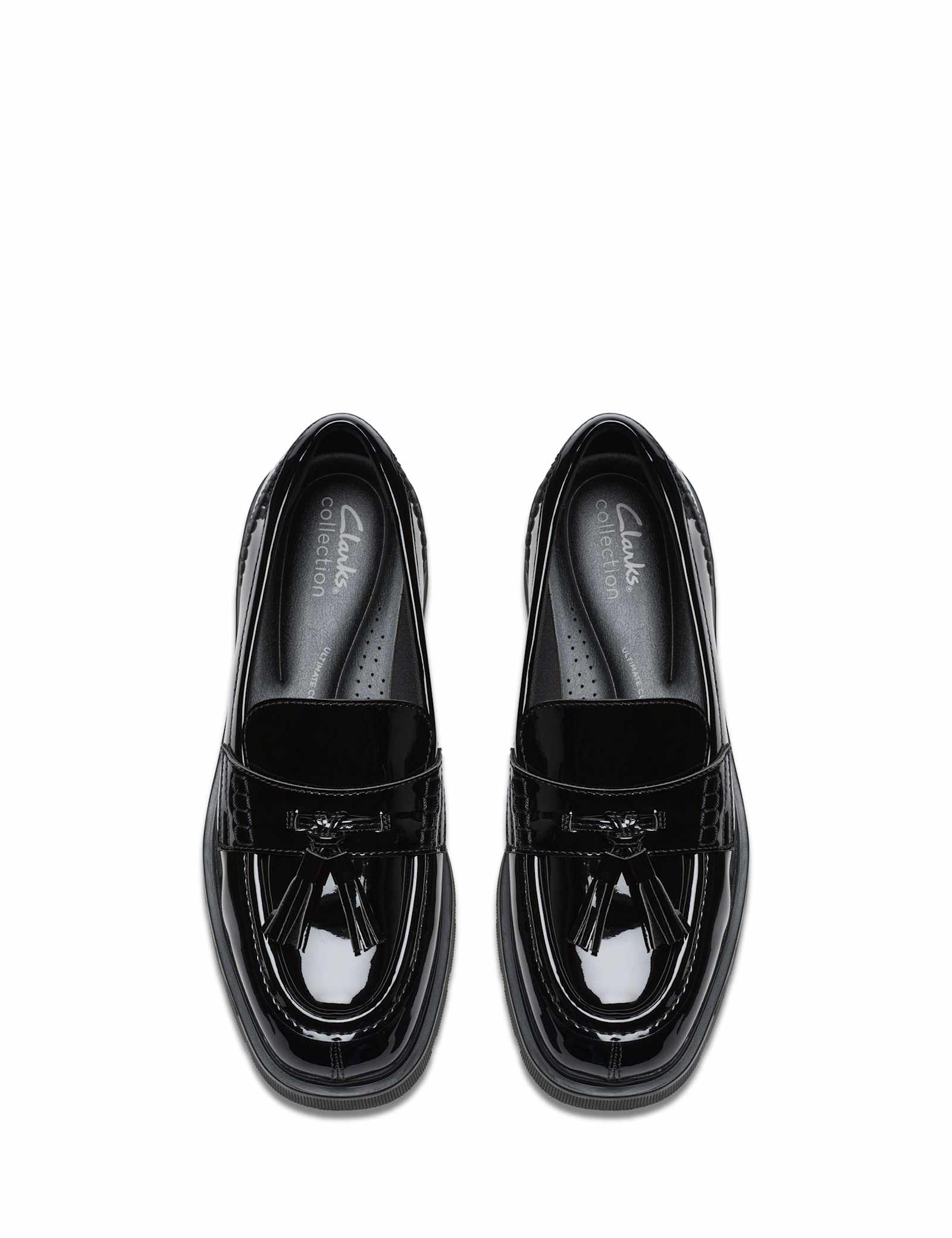 Leather Patent Tassel Block Heel Loafers - image 5