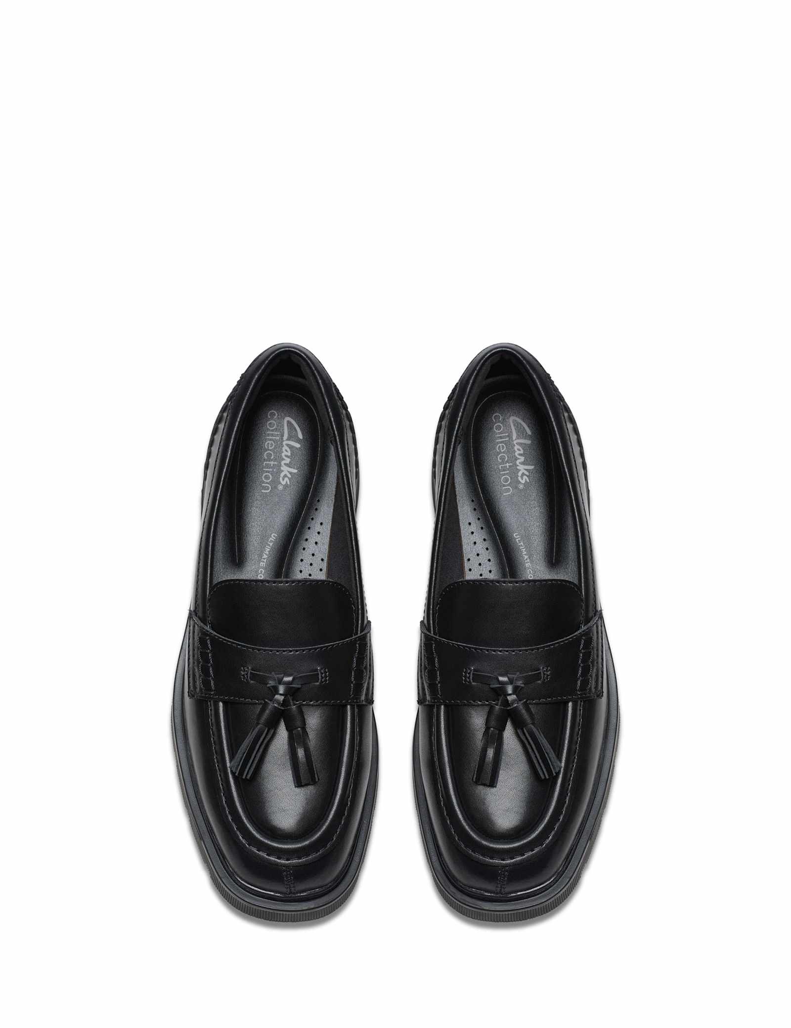 Leather Tassel Block Heel Loafers - image 4