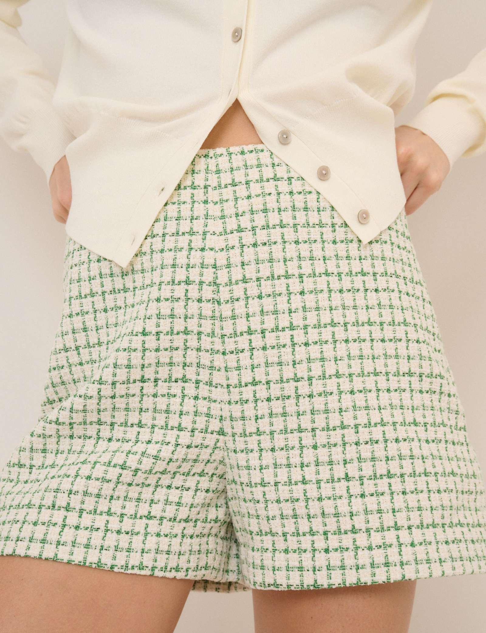 Boucle High Waisted Tailored Shorts - image 2