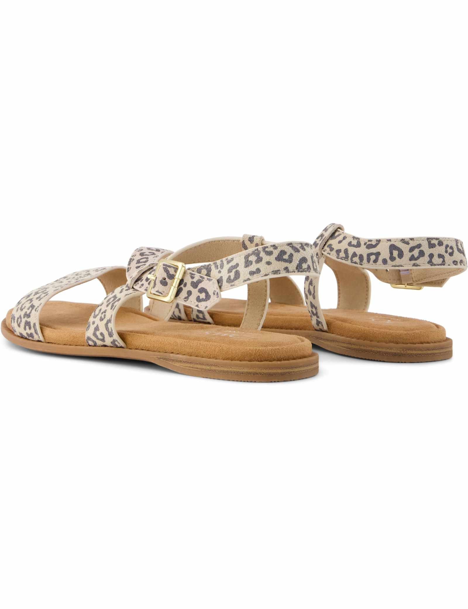 Suede Animal Print Ankle Strap Flat Sandals - image 2