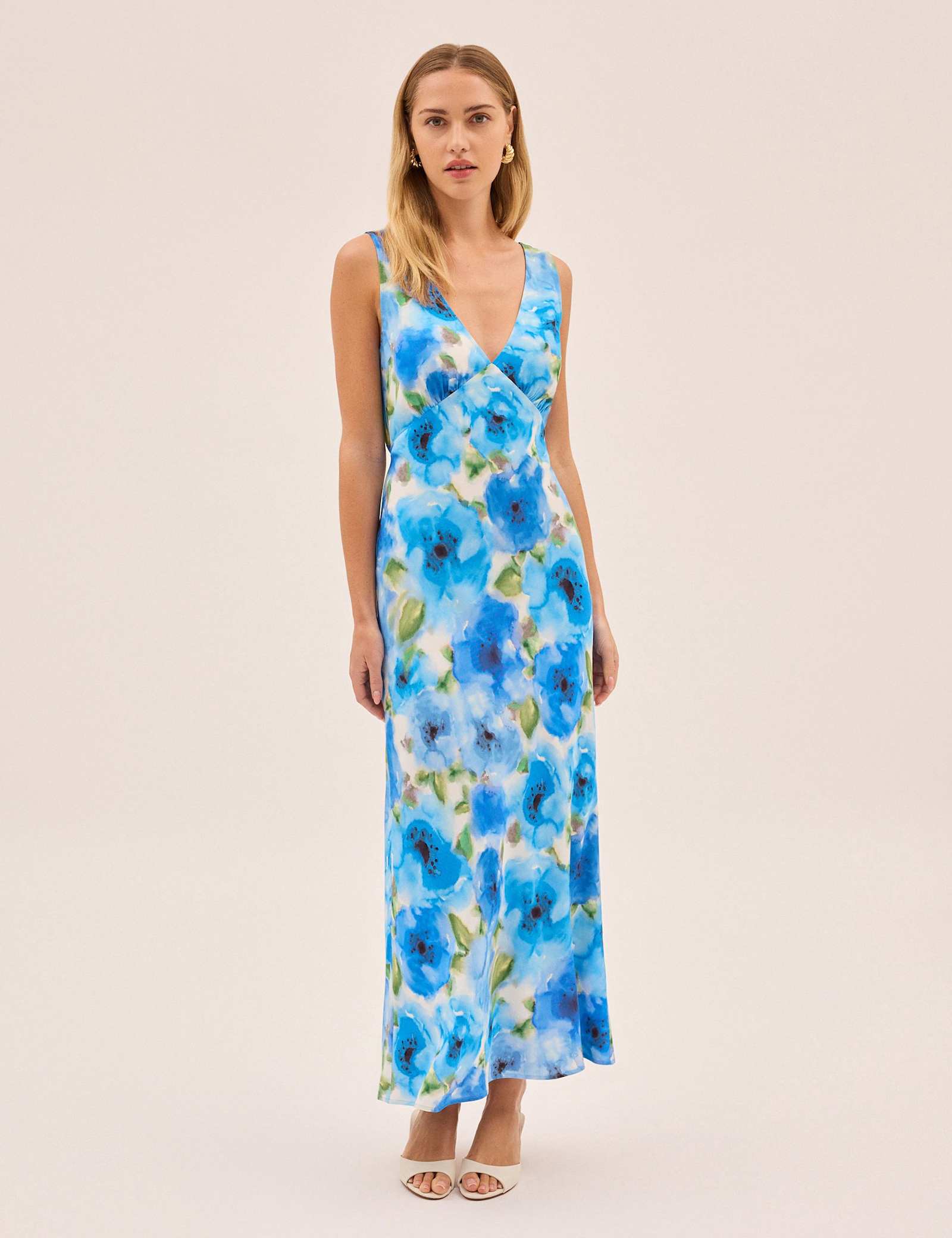 Floral V-Neck Midi Slip Dress - image 5
