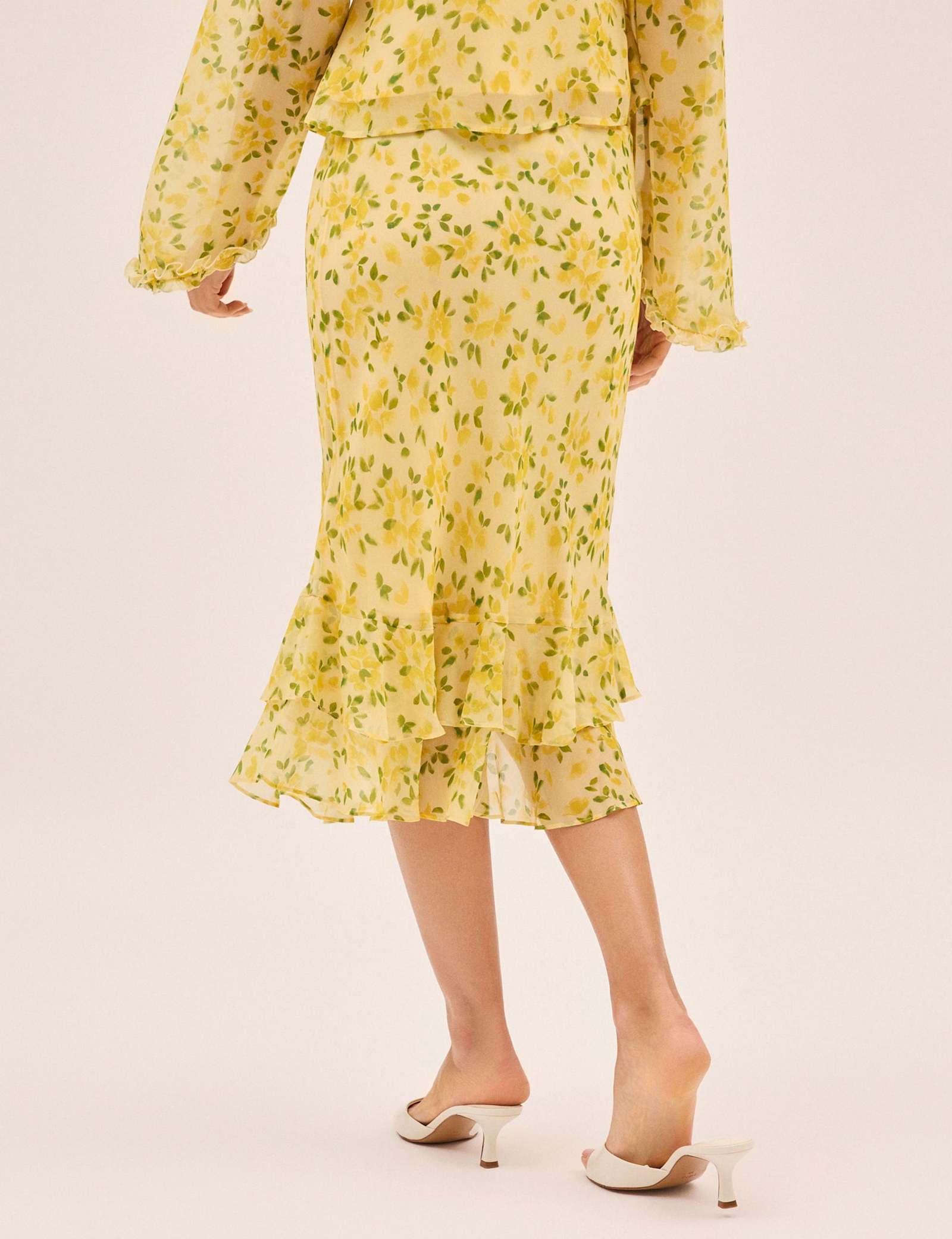 Petal Print Knee Length Slip Skirt - image 4