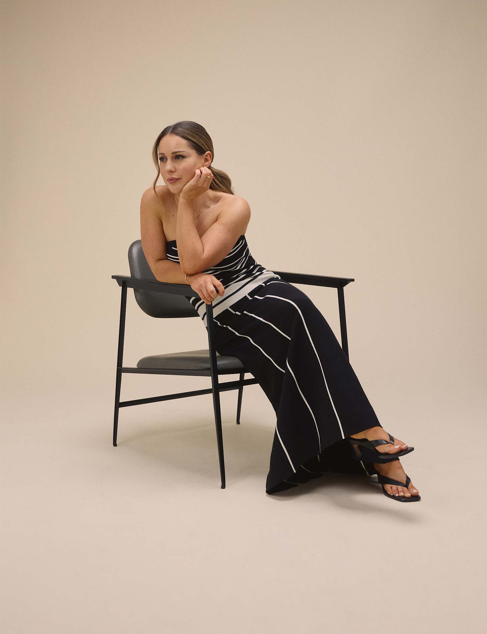 Striped Bandeau Knitted Waisted Dress - image 1