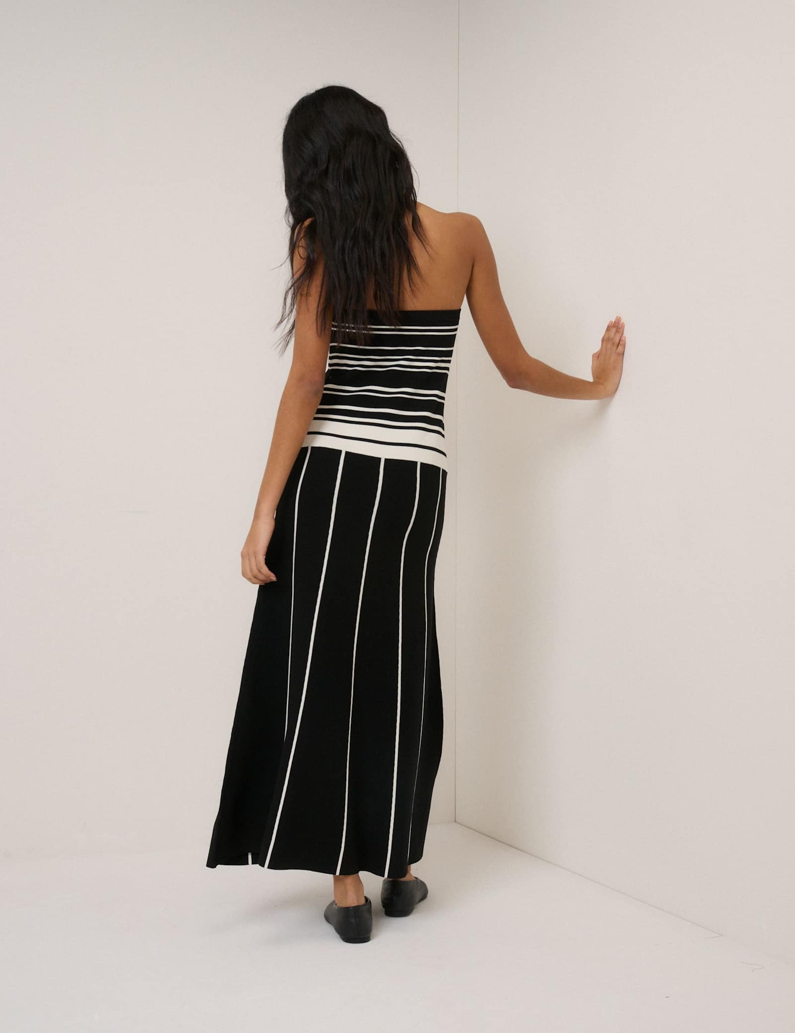 Striped Bandeau Knitted Waisted Dress - image 5