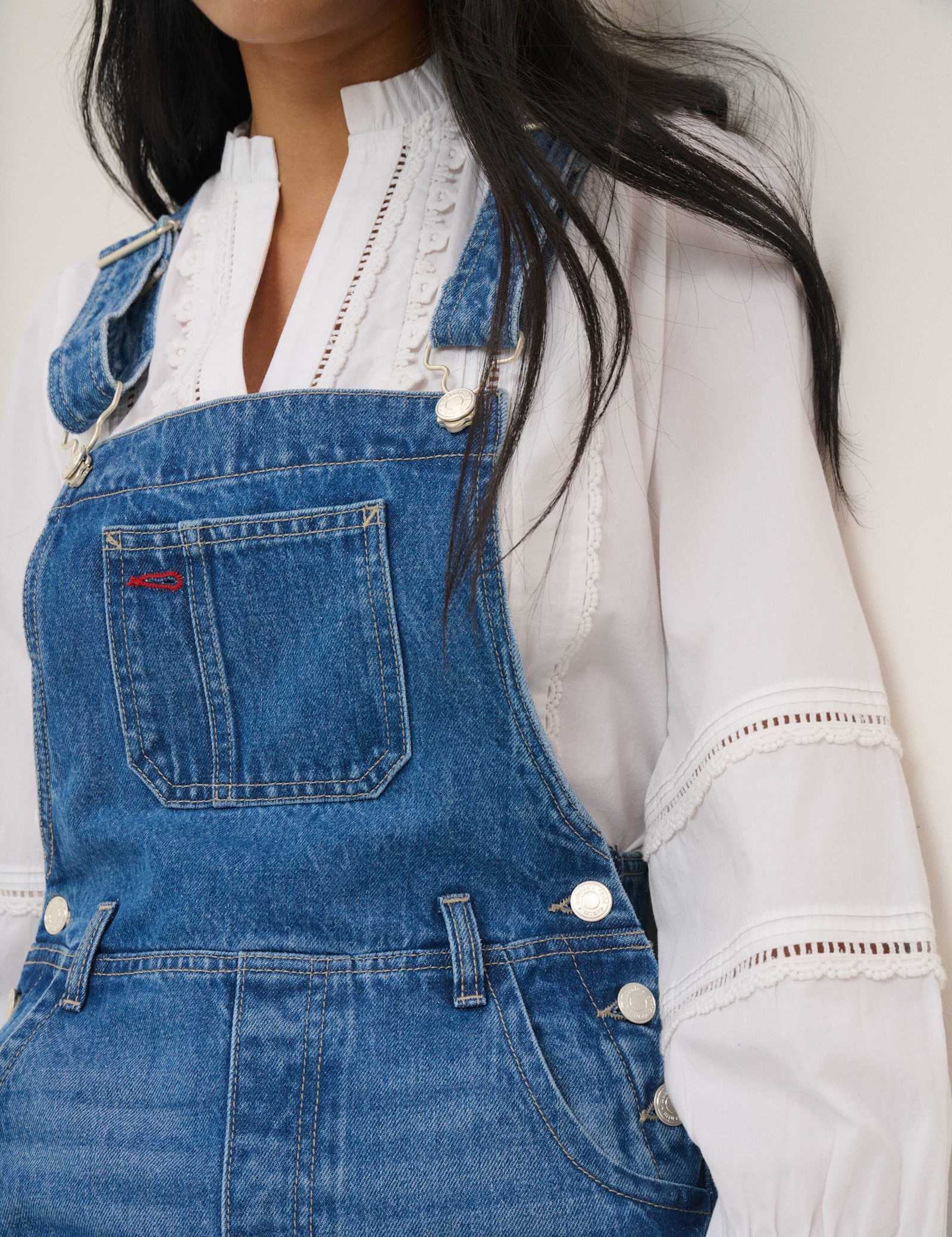 Pure Cotton Denim Sleeveless Dungarees - image 2
