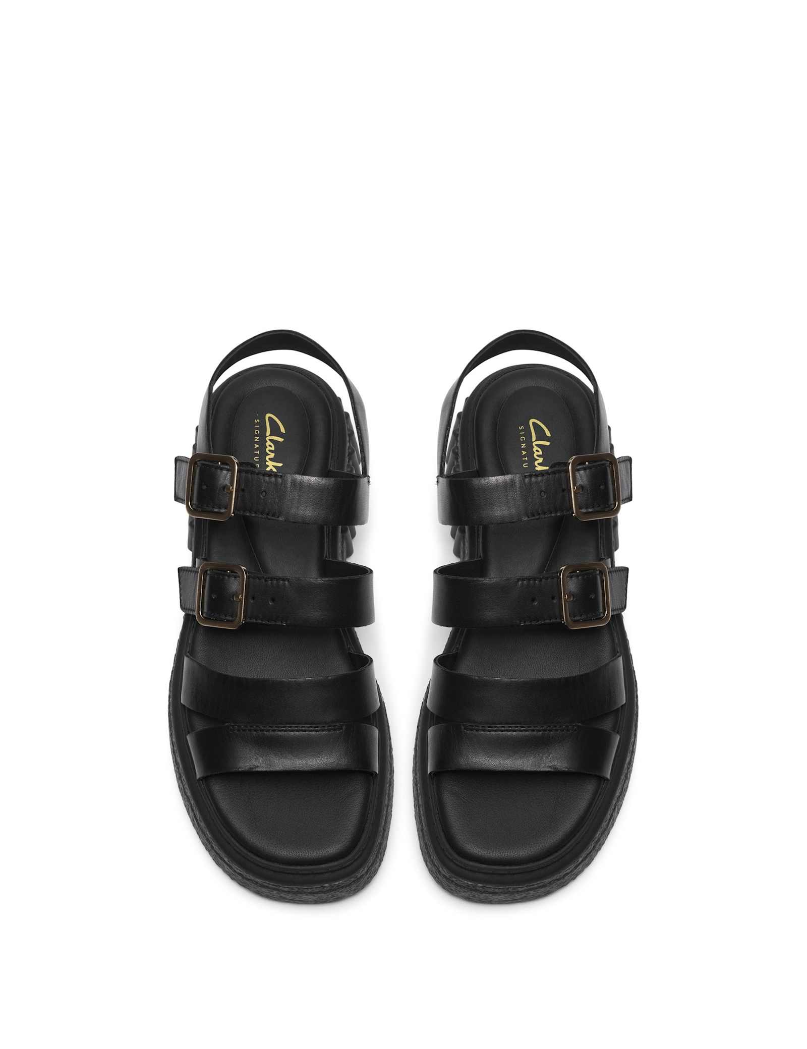 Leather Buckle Platform Slingback Sandals - image 5