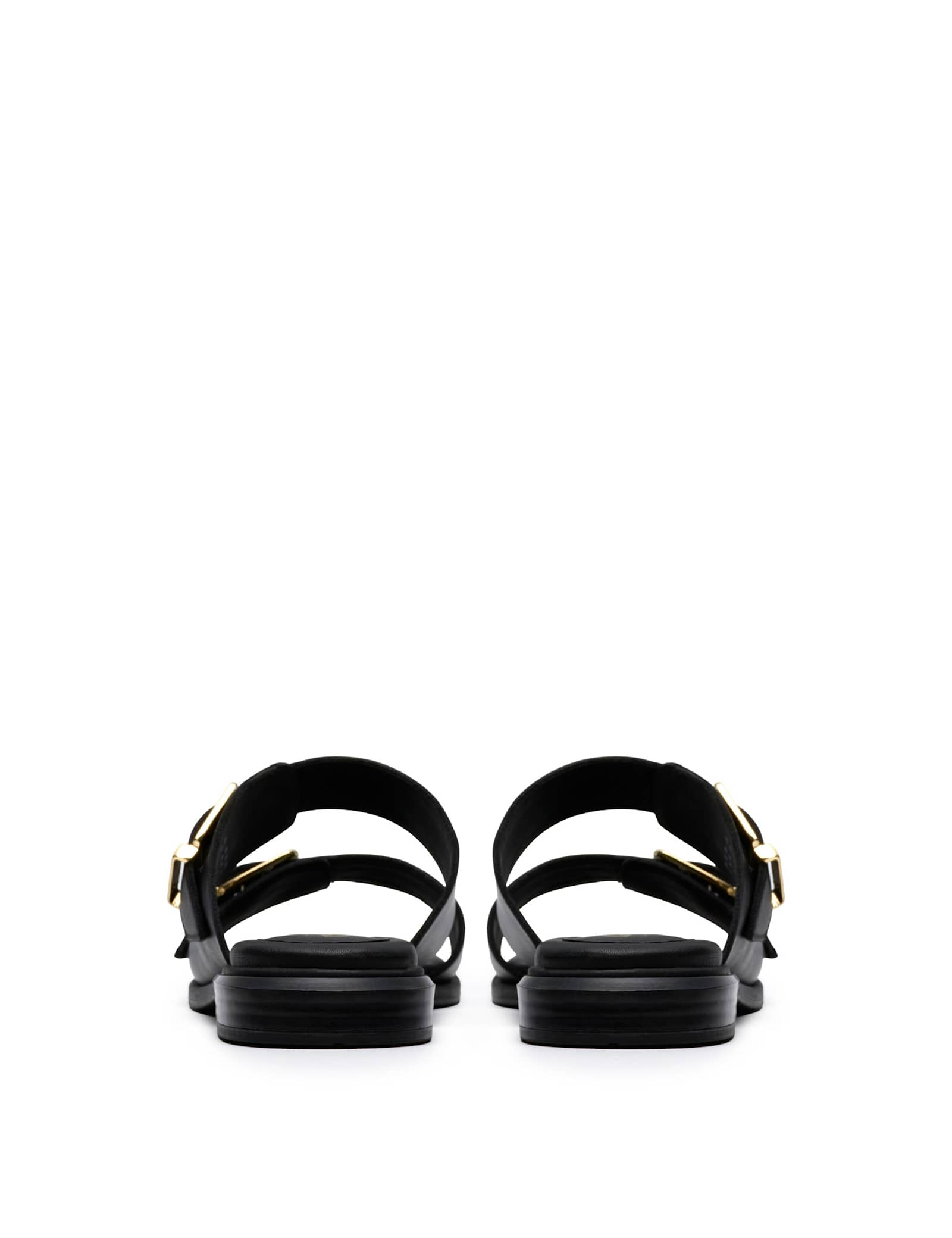 Leather Buckle Flat Sandals - image 3