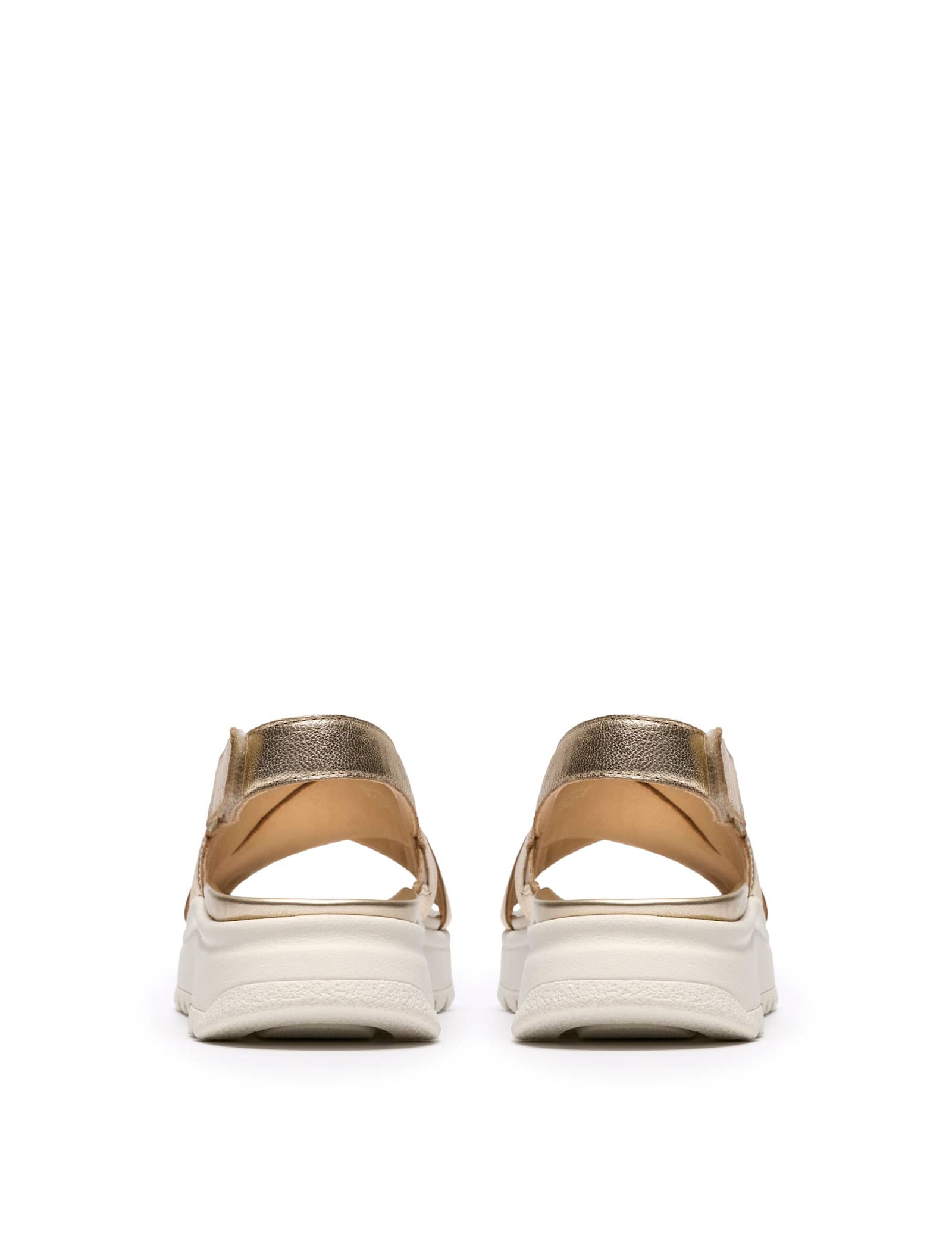 Leather Metallic Platform Slingback Sandals - image 3