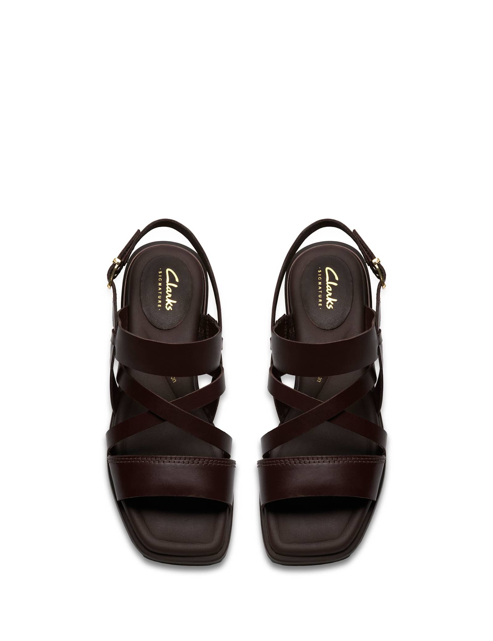 Leather Block Heel Square Toe Sandals - image 5