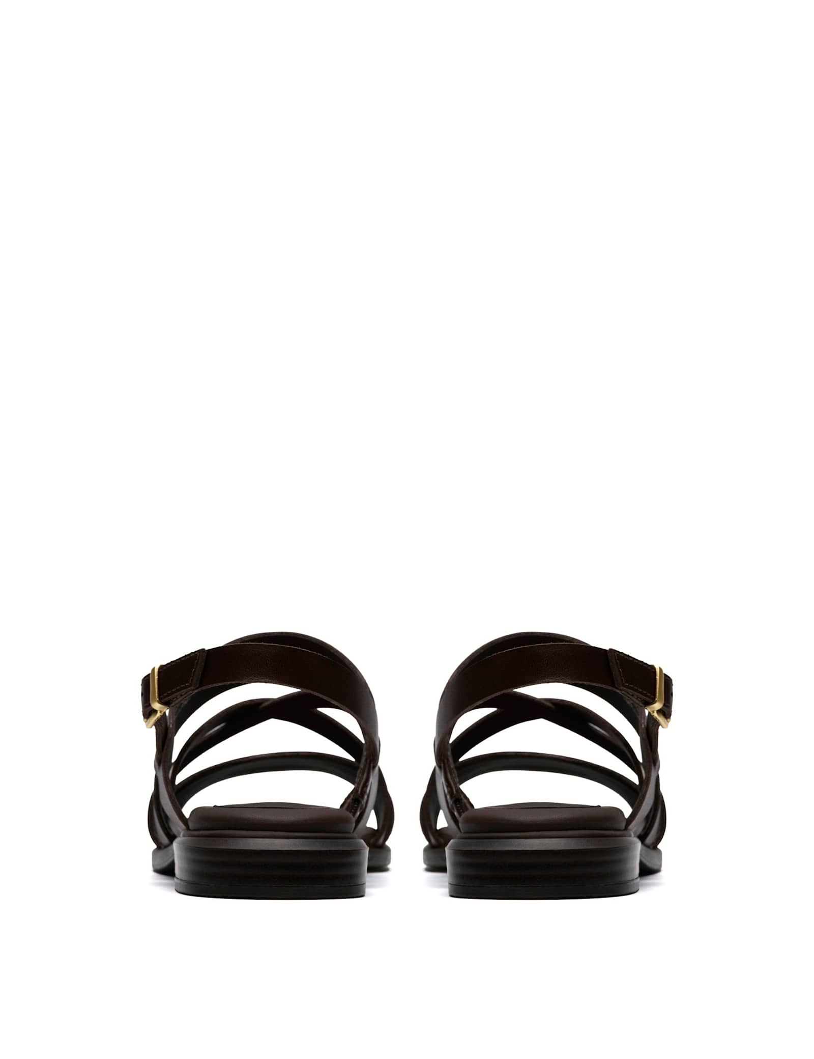 Leather Block Heel Square Toe Sandals - image 3