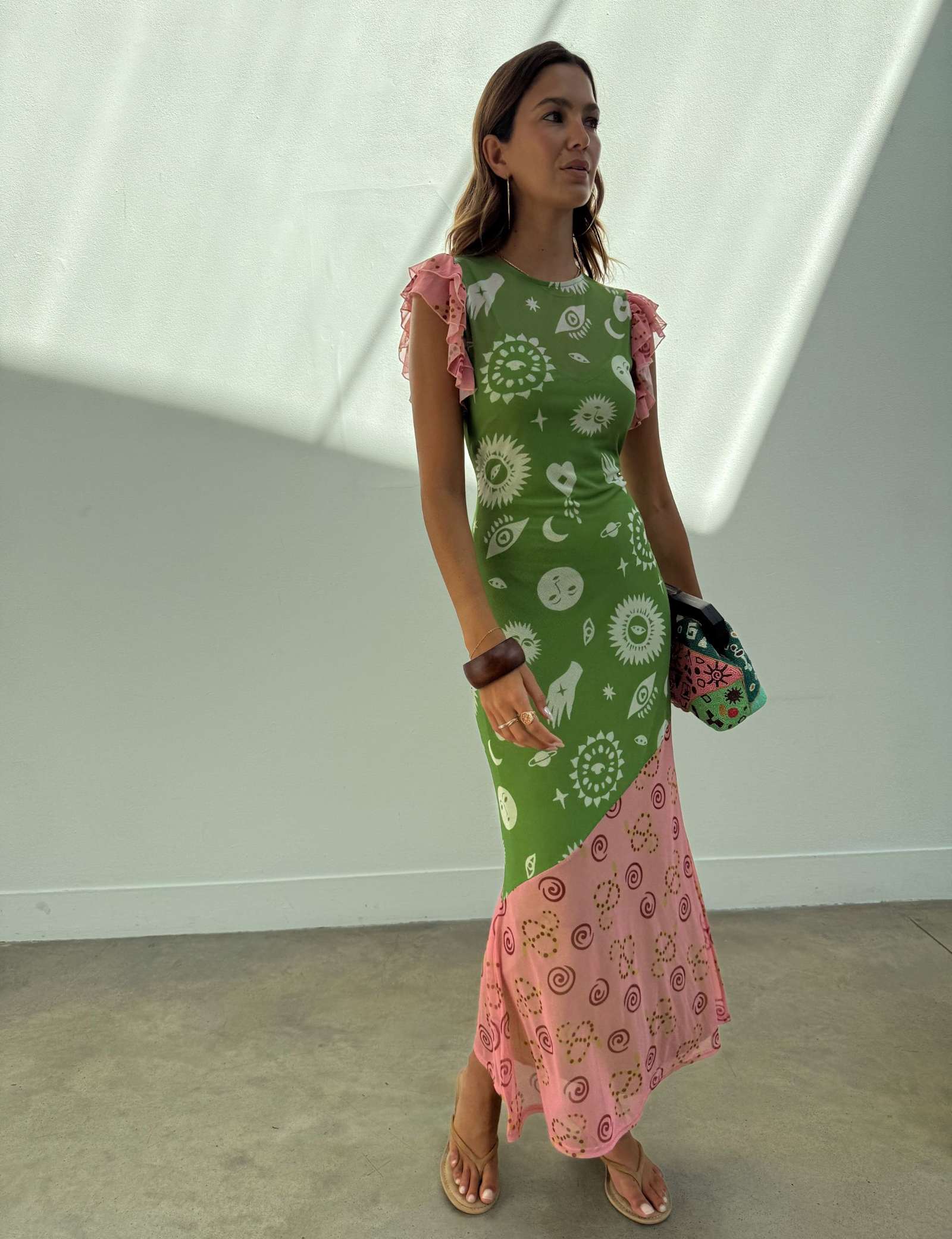 Printed Maxi Column Dress - image 5