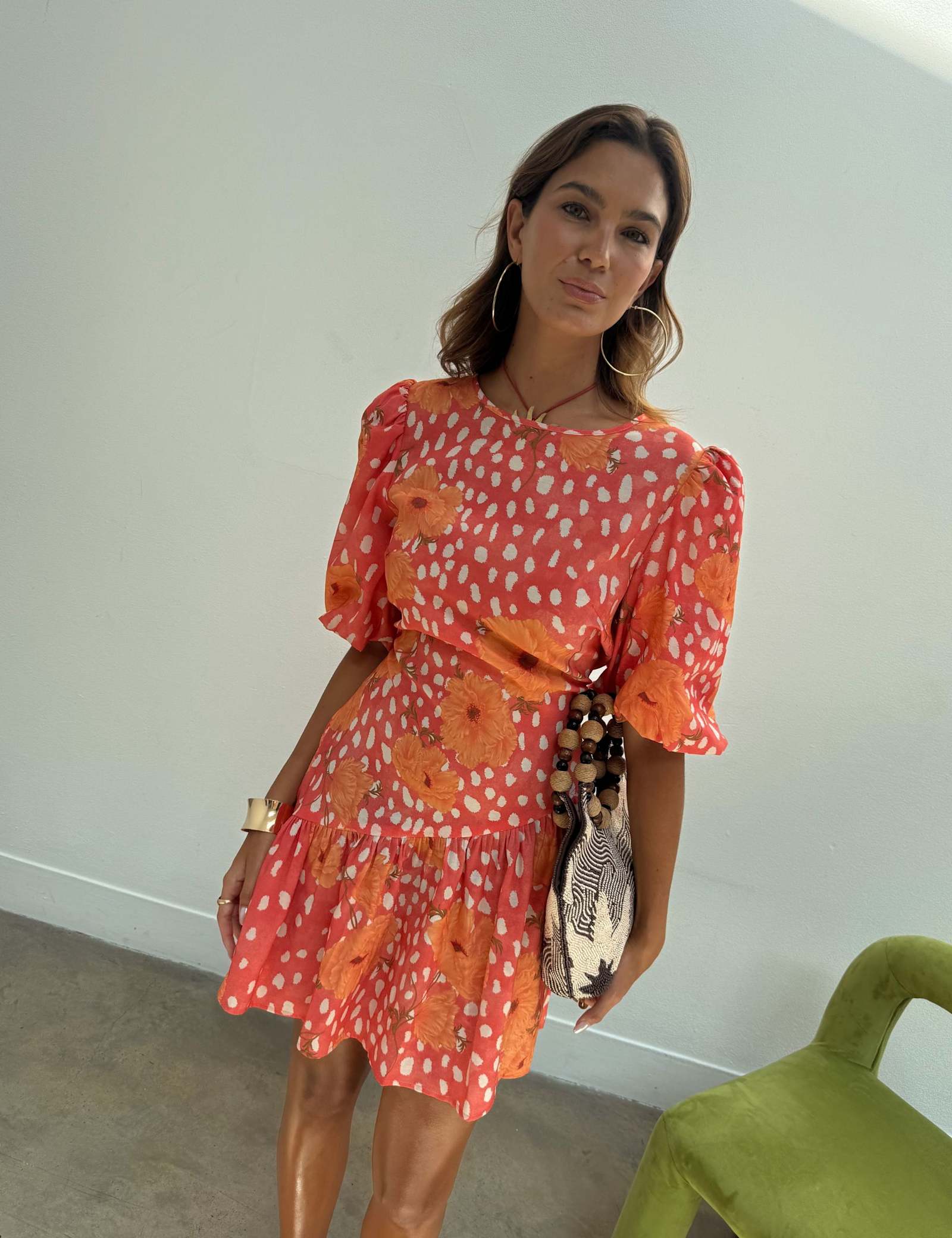Poppy Print Mini Skater Dress - image 5
