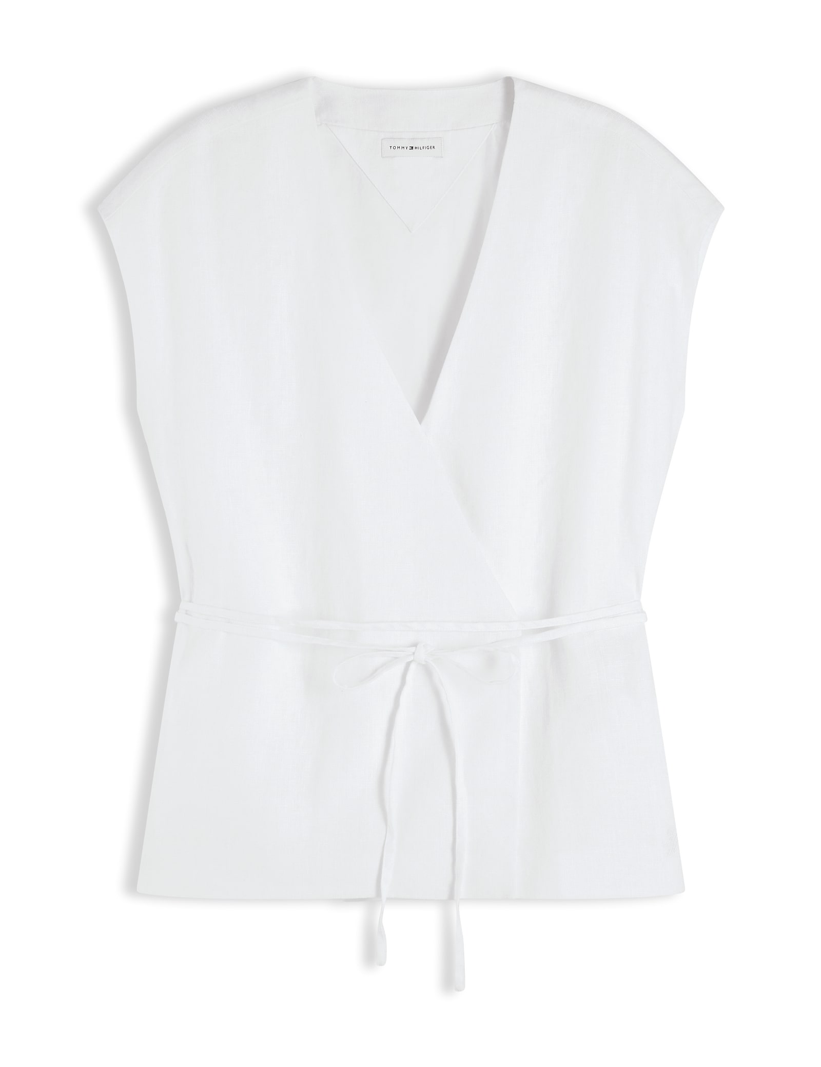 Linen Rich V-Neck Tie Detail Vest - image 2