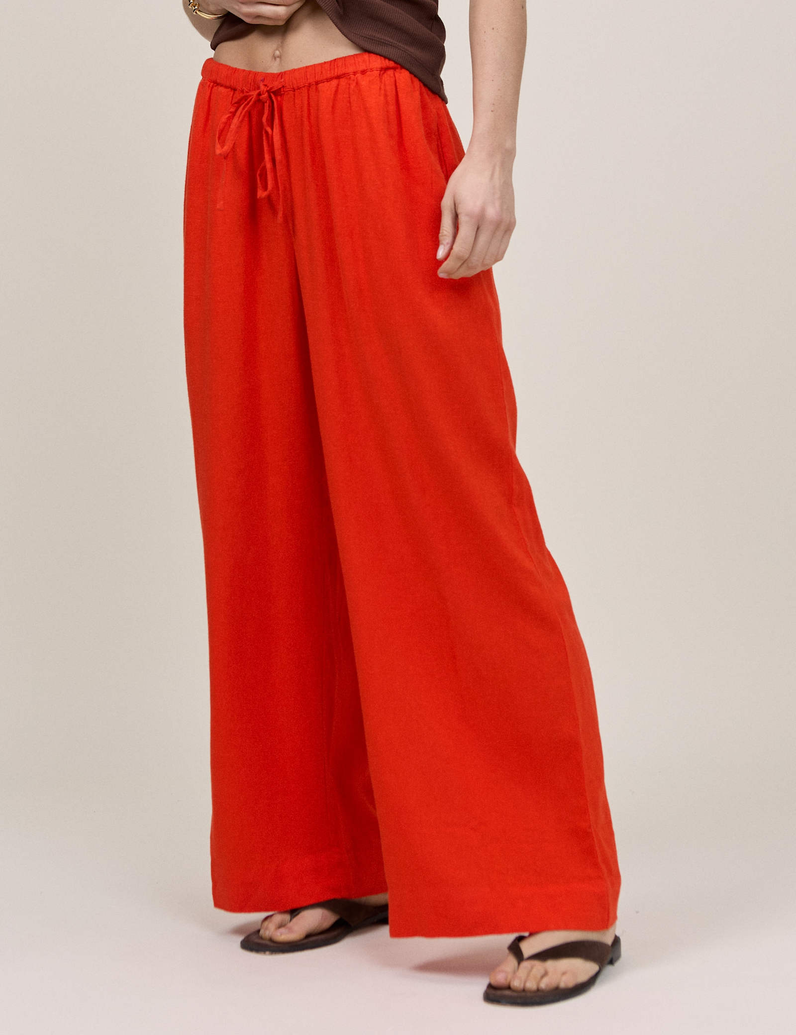 Linen Rich Straight Leg Trousers - image 1