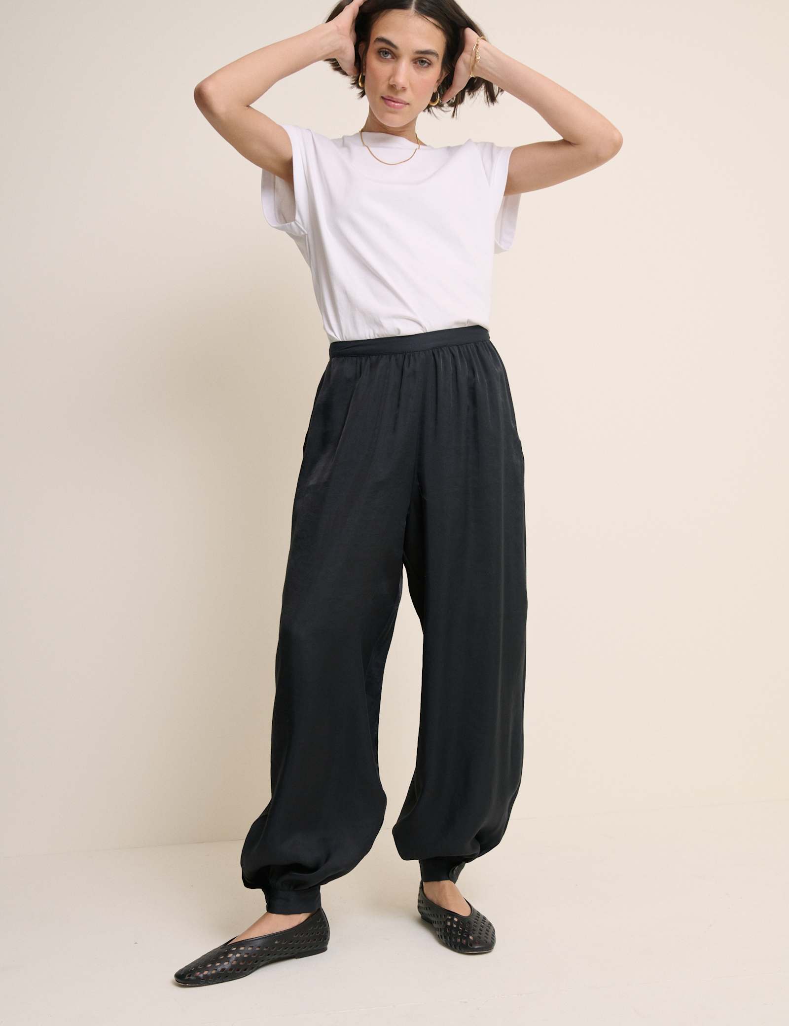 Button Detail Relaxed Cuffed Trousers - image 5
