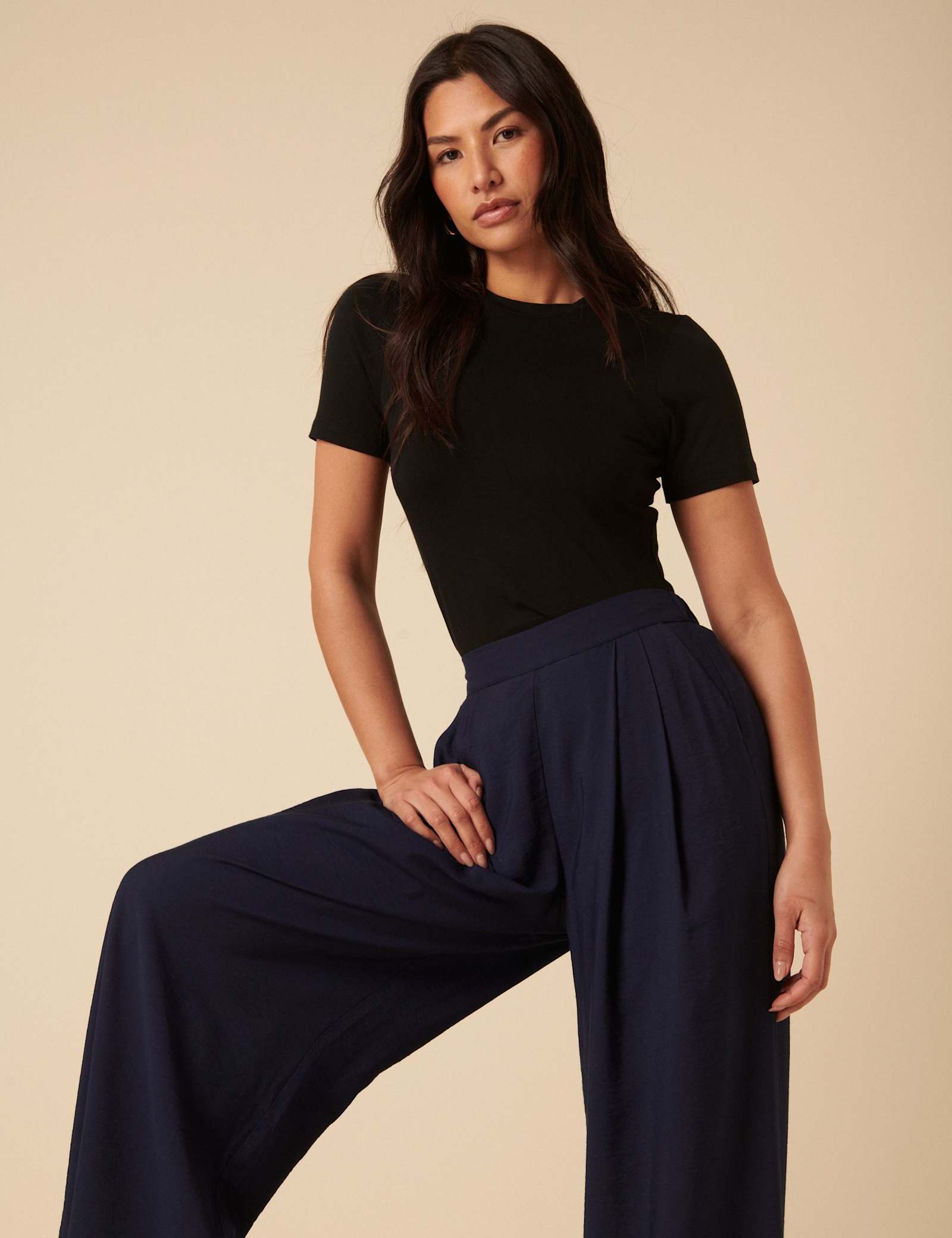 Wide Leg Cropped Trousers - image 4