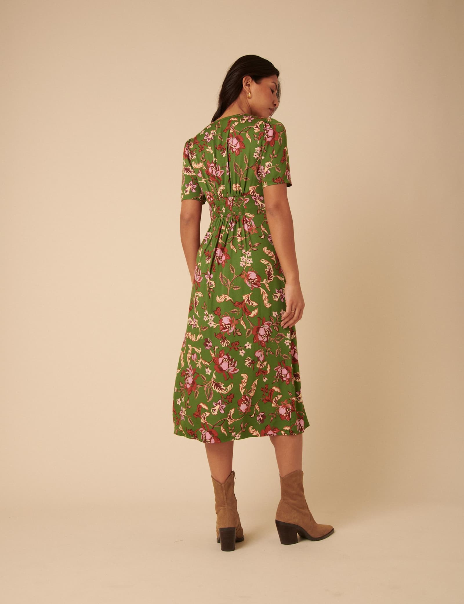 Floral Midi Waisted Dress - image 4