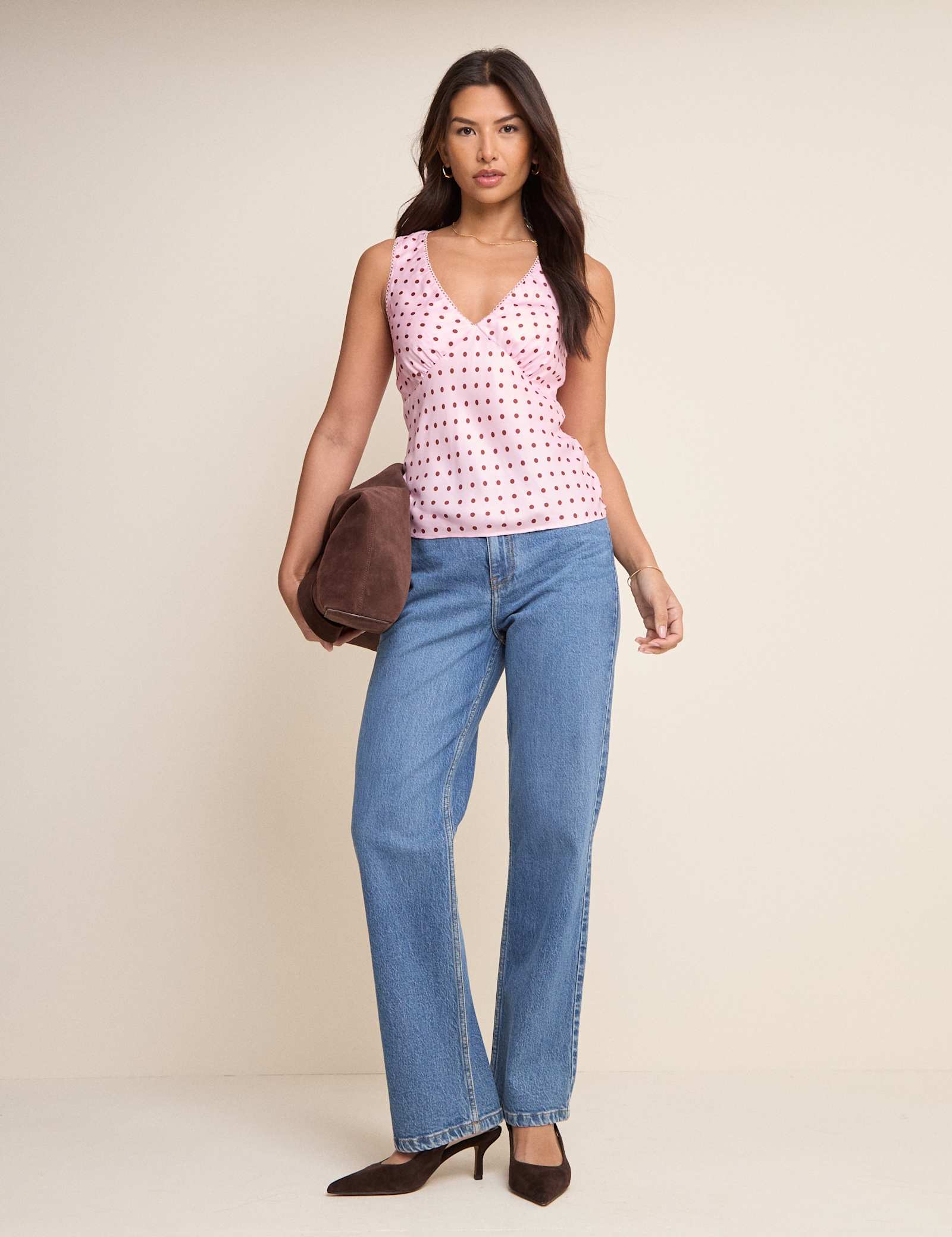 Polka Dot V-Neck Cami Top - image 3