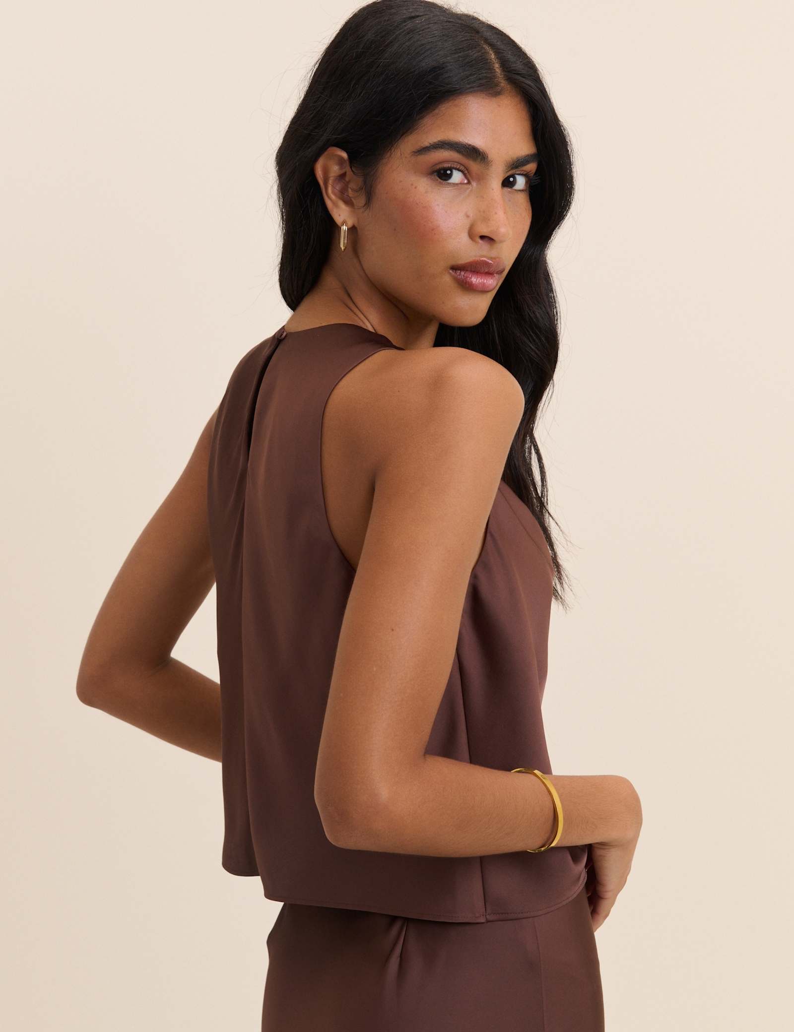 Satin Cowl Neck Vest Top - image 5
