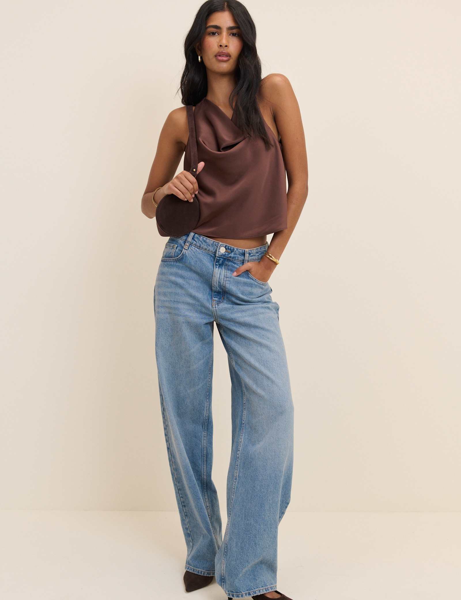 Satin Cowl Neck Vest Top - image 4