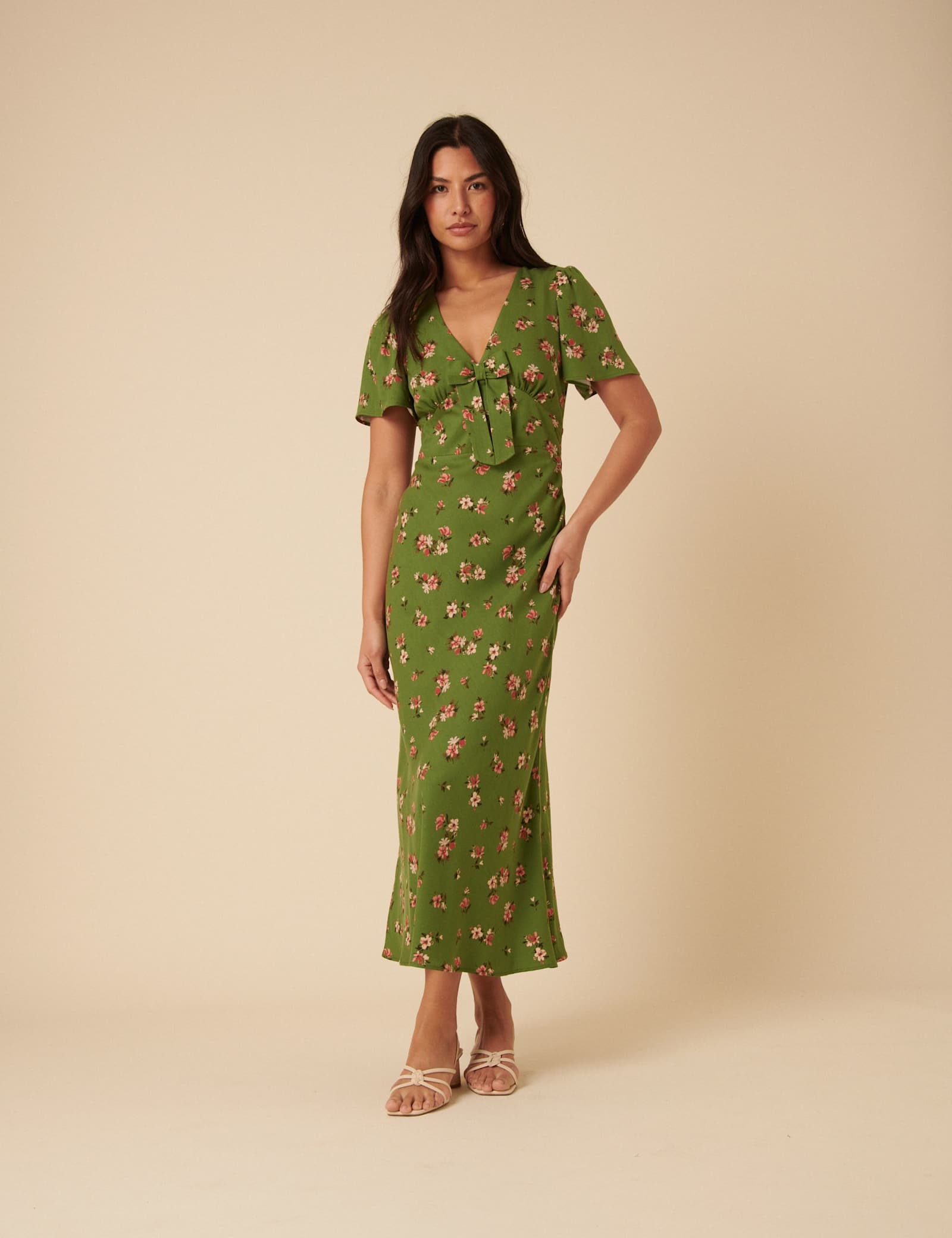 Floral Bow Front Midi Dress - image 5