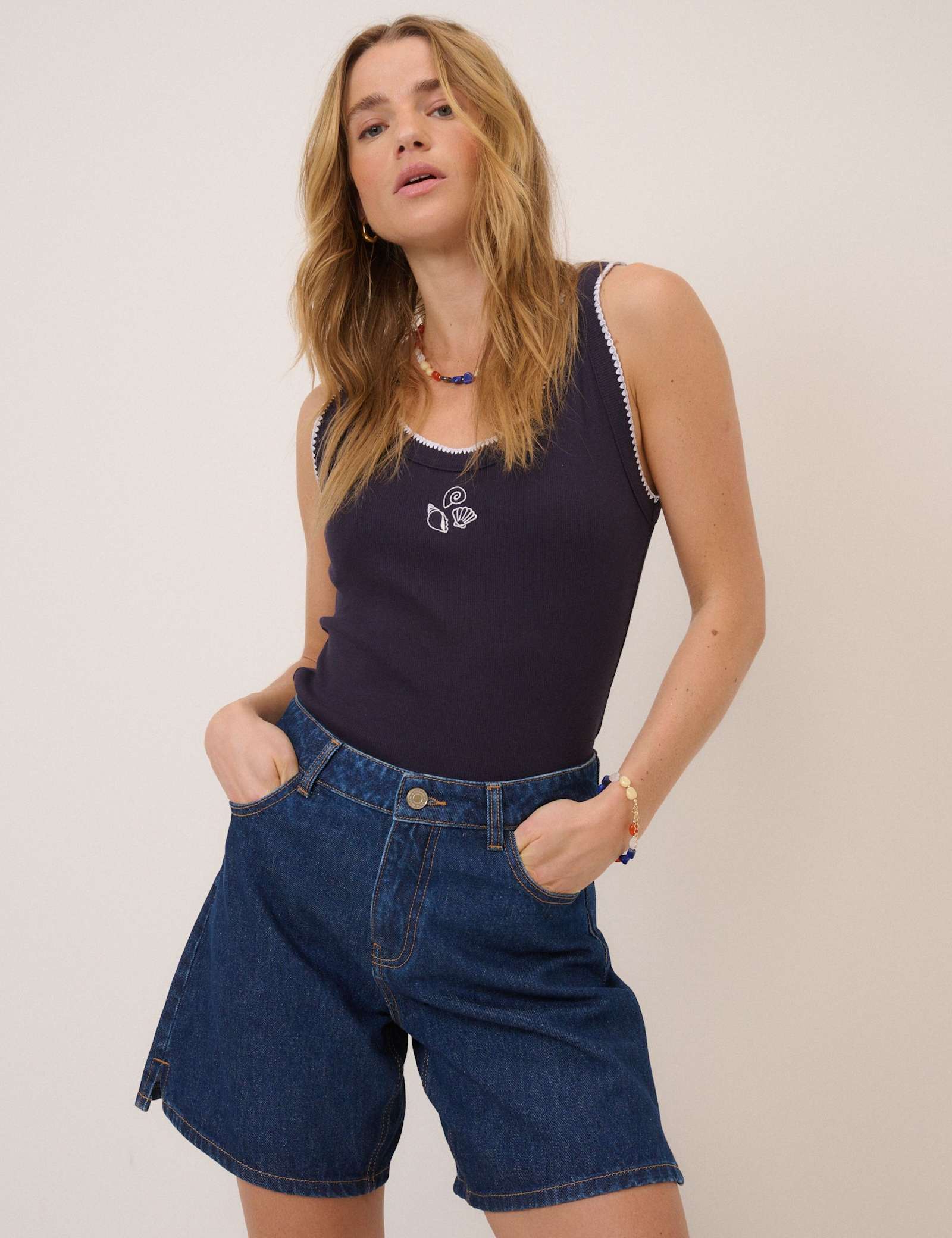 Denim Relaxed Bermuda Shorts - image 1