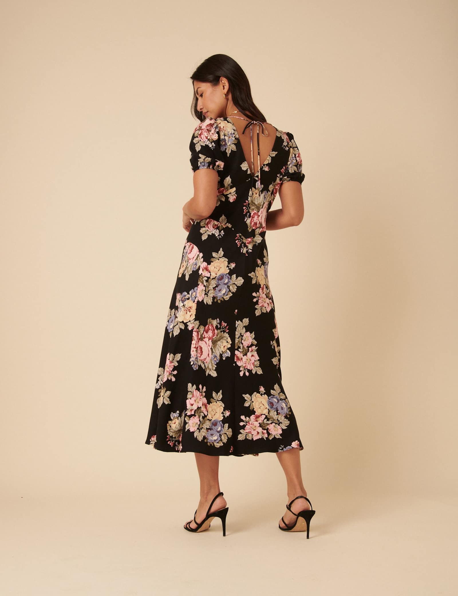 Floral V-Neck Midi Tea Dress - image 4