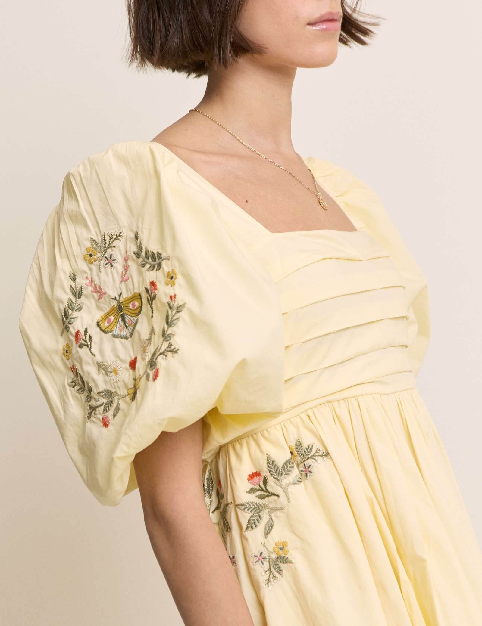 Pure Cotton Embroidered Midaxi Smock Dress - image 3