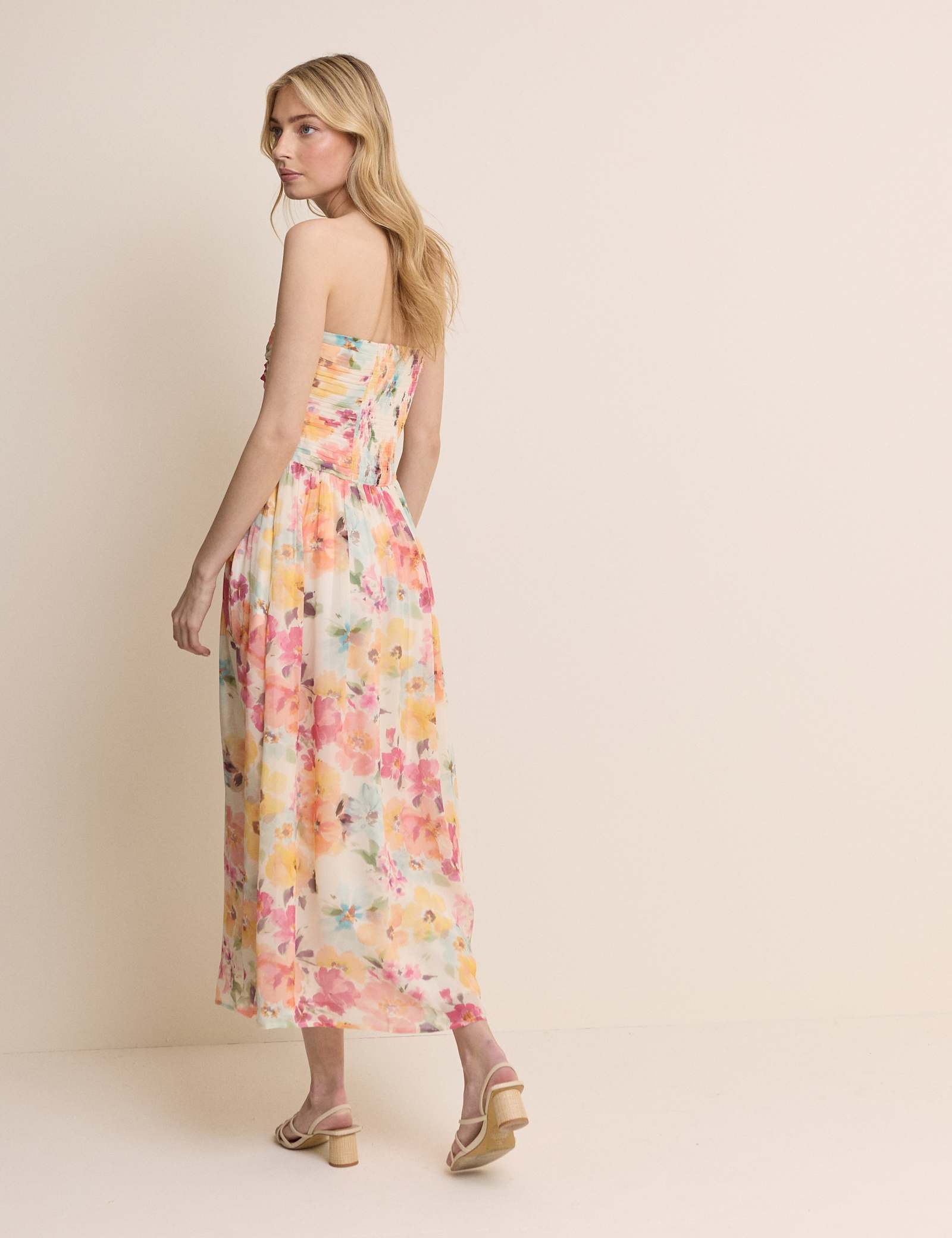 Pure Cotton Floral Strapless Midaxi Dress - image 5