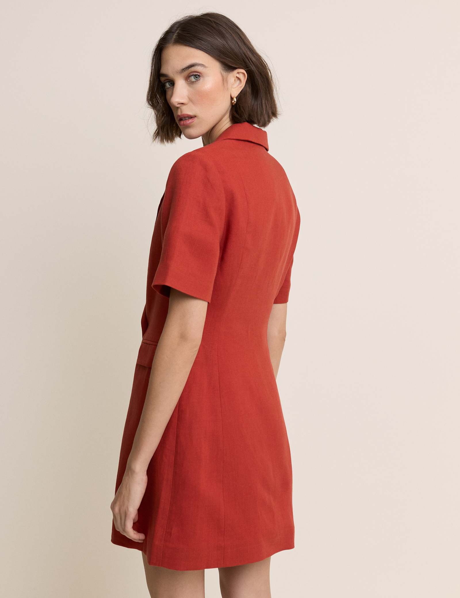 Lyocell Rich Mini Tailored Dress with Linen - image 4