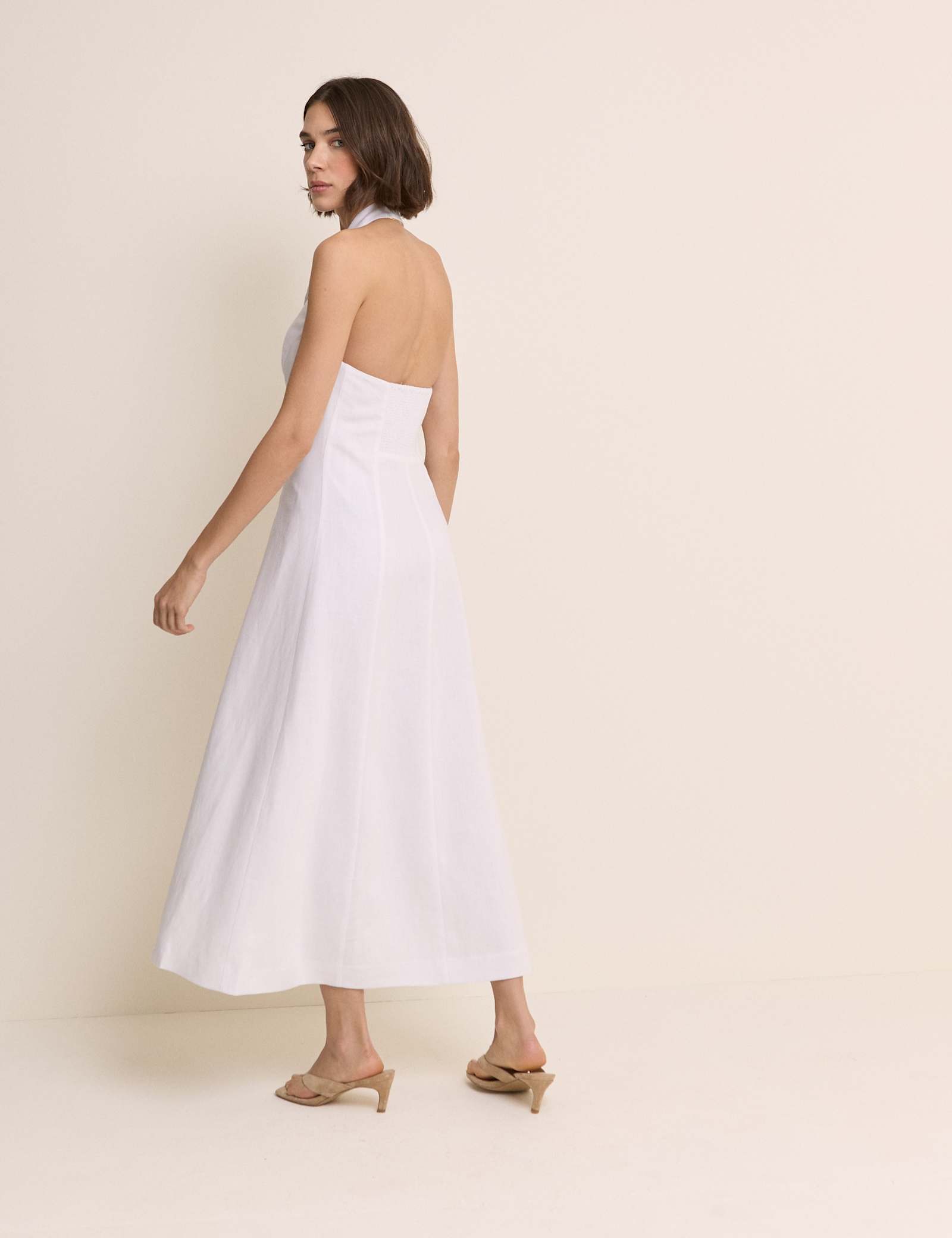 Lyocell Rich Halter Neck Midi Tailored Dress - image 4