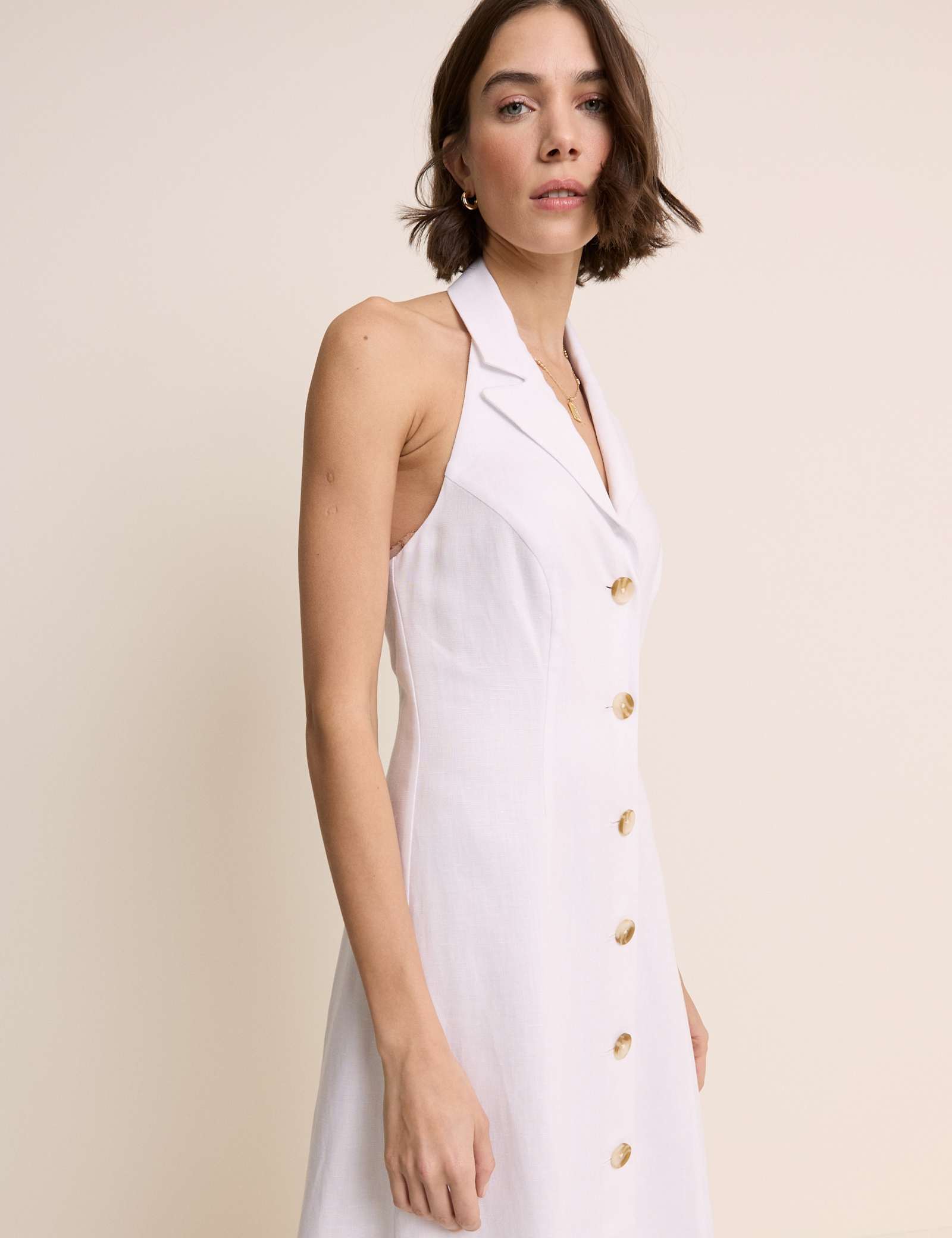 Lyocell Rich Halter Neck Midi Tailored Dress - image 2