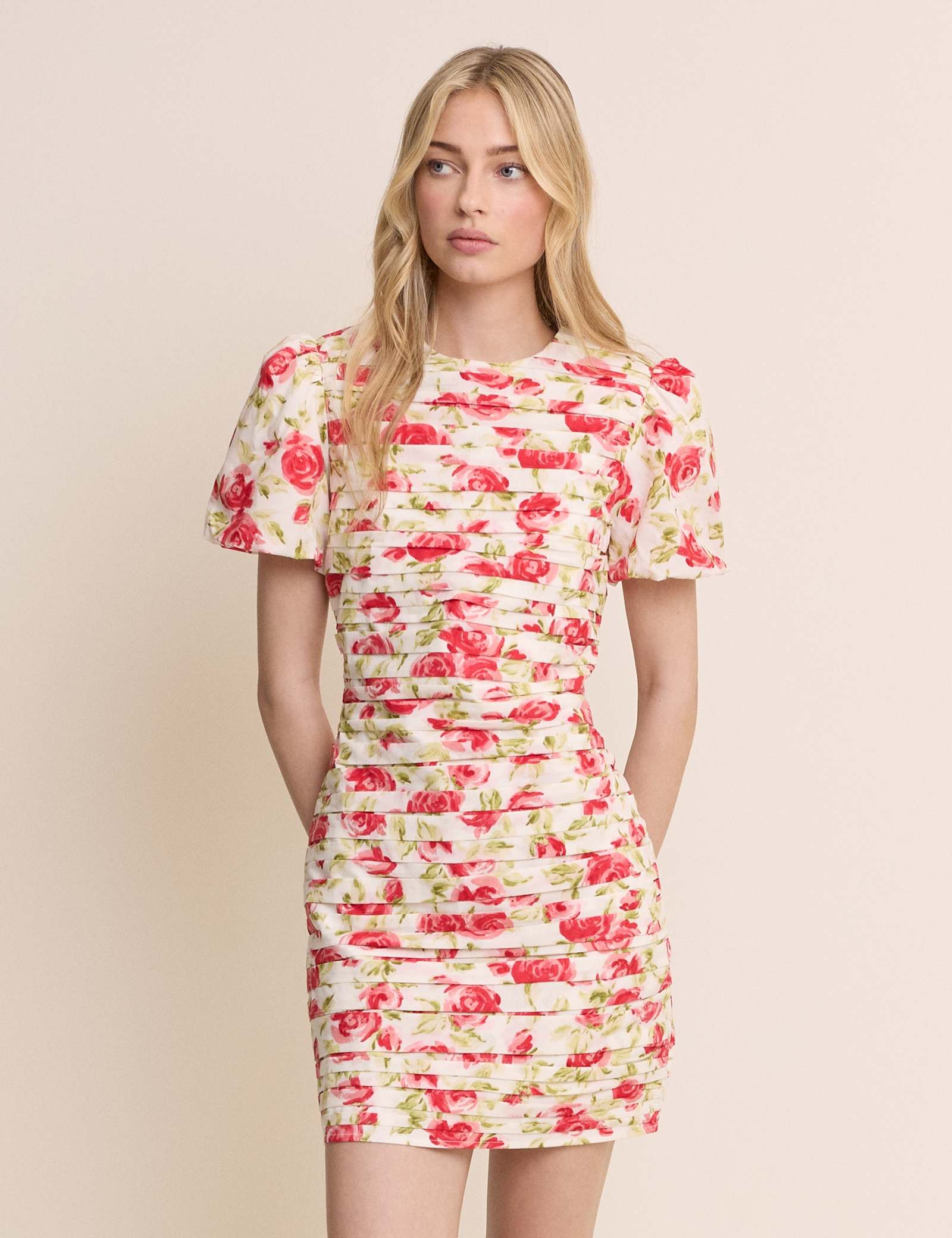 Pure Cotton Floral Mini Bodycon Dress - image 5