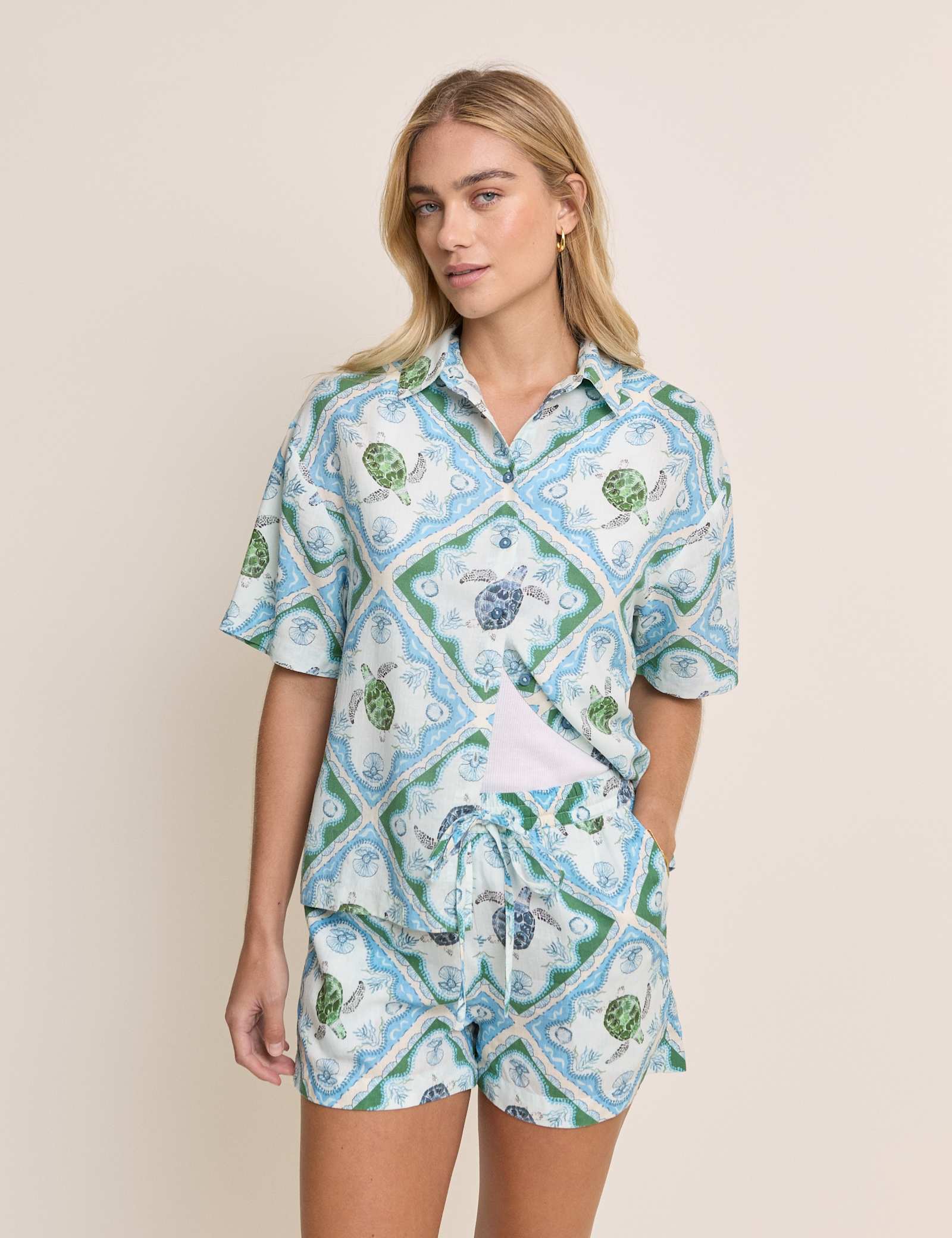 Linen Rich Printed Shirt - image 1